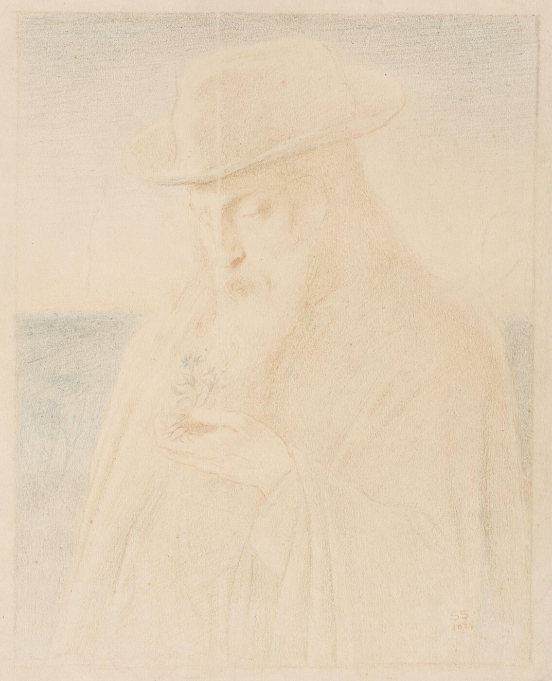 Simeon Solomon, Portrait of Alfred, Lord Tennyson