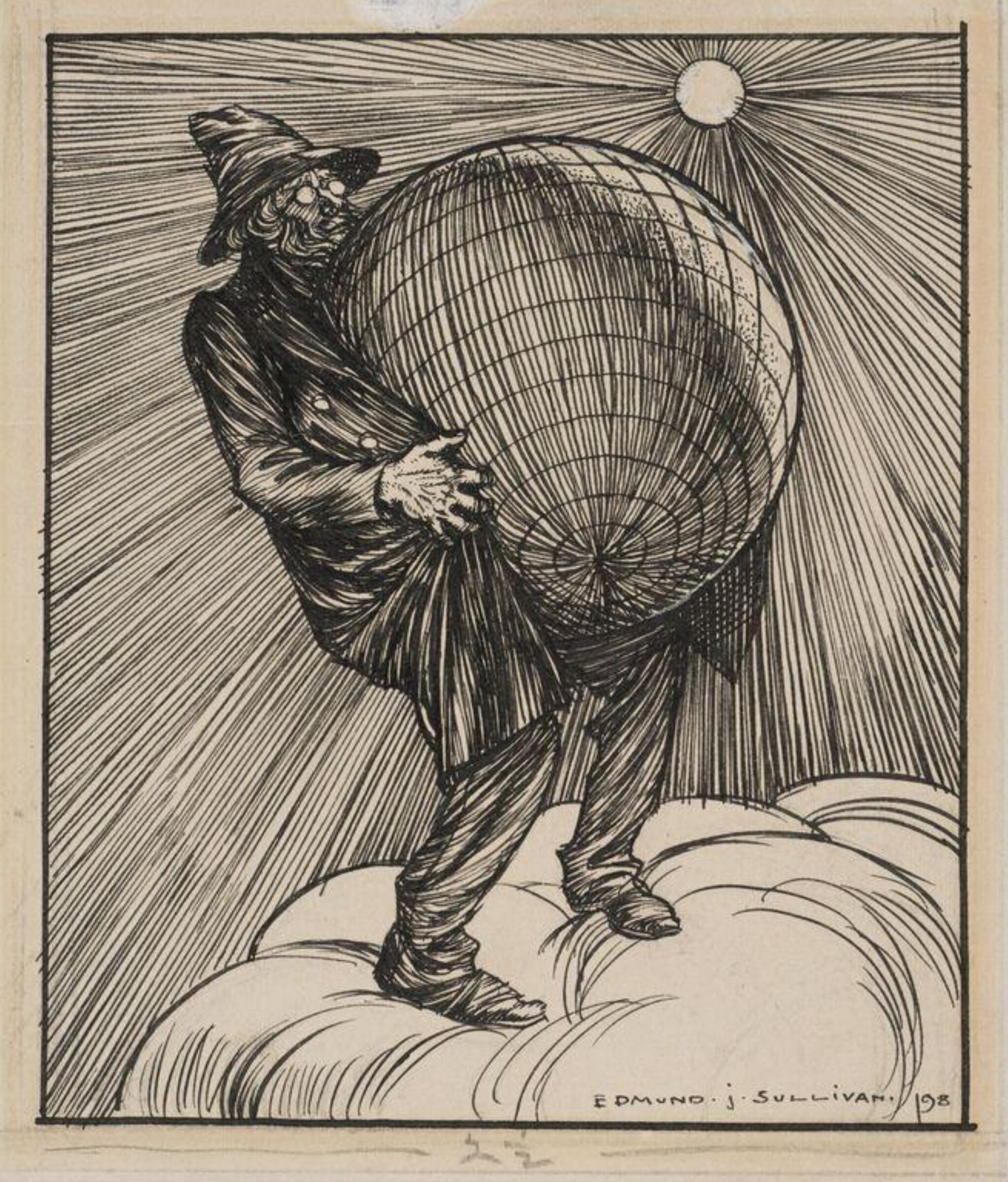 One of 63 original drawings for illustrations to Thomas Carlyle's Sartor Resartus: The Life and Opinions of Herr Teufelsdröckh, Edmund Joseph Sullivan, ca. 1889-1898
