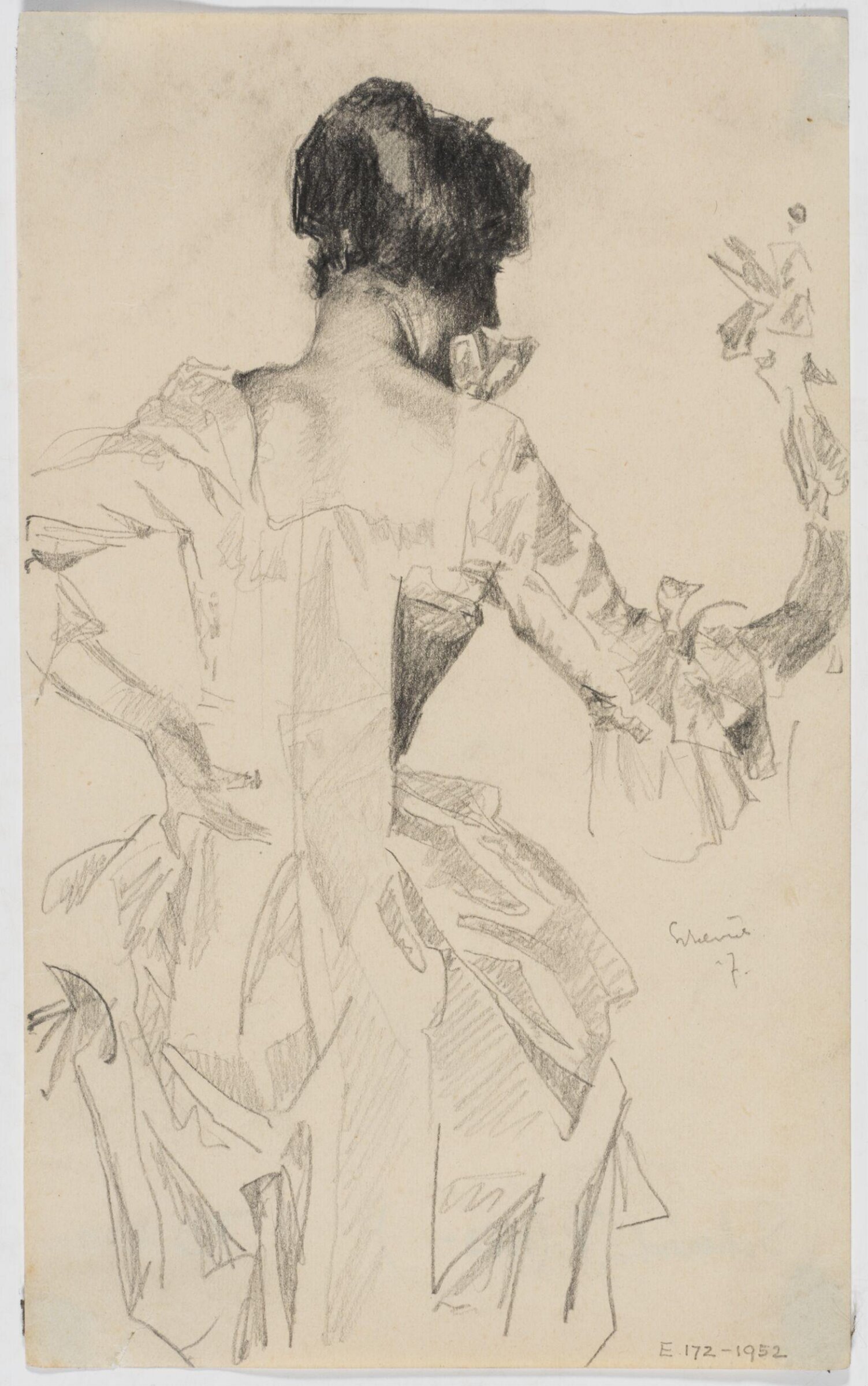 Young woman standing, Paul Scheurich, 1907