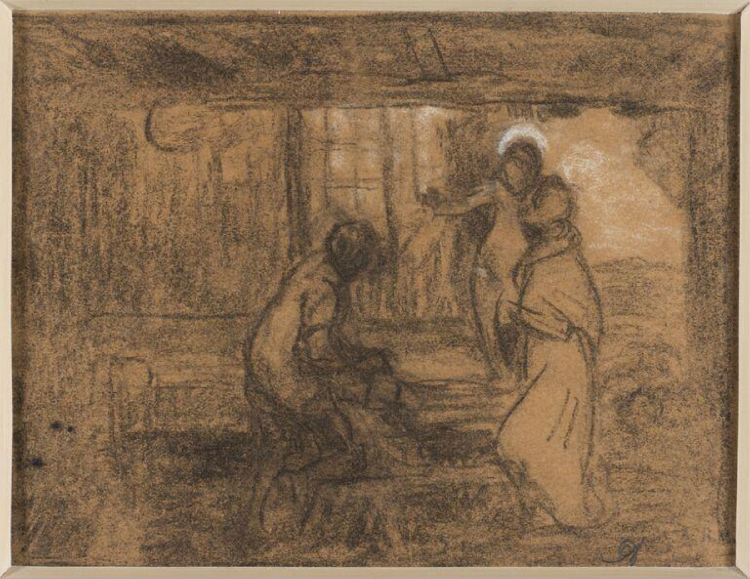 Study for the oil painting, "The Carpenter's Shop.", Edward Stott, c.1910
