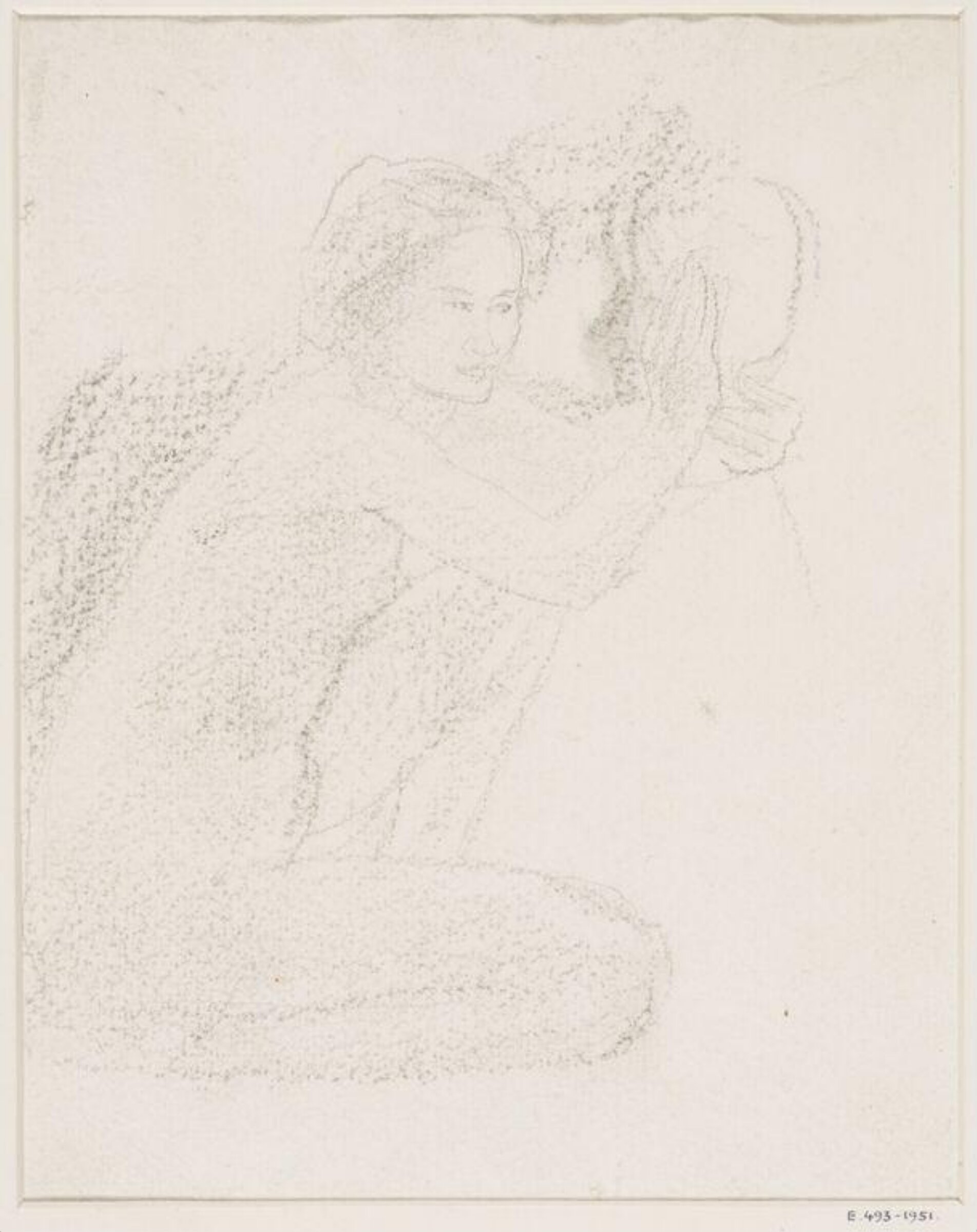 Life Study of a seated female nude, holding an urn in her hands, Ethel Walker, early 20th century