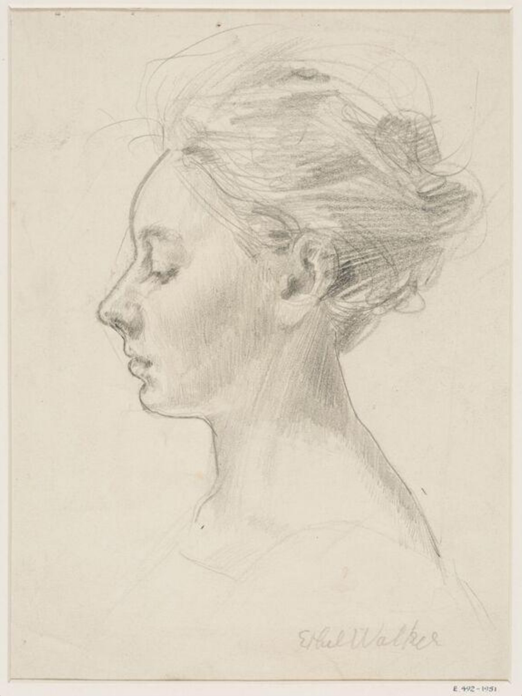 Head of a woman, left profile, Ethel Walker, early 20th century