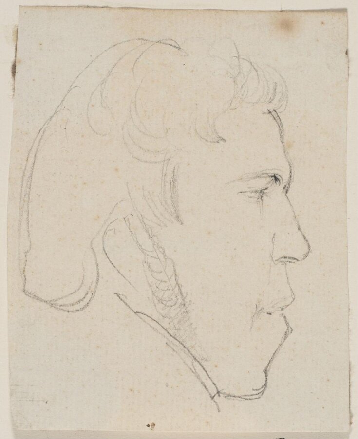 Sketch of the right profile of a man top image