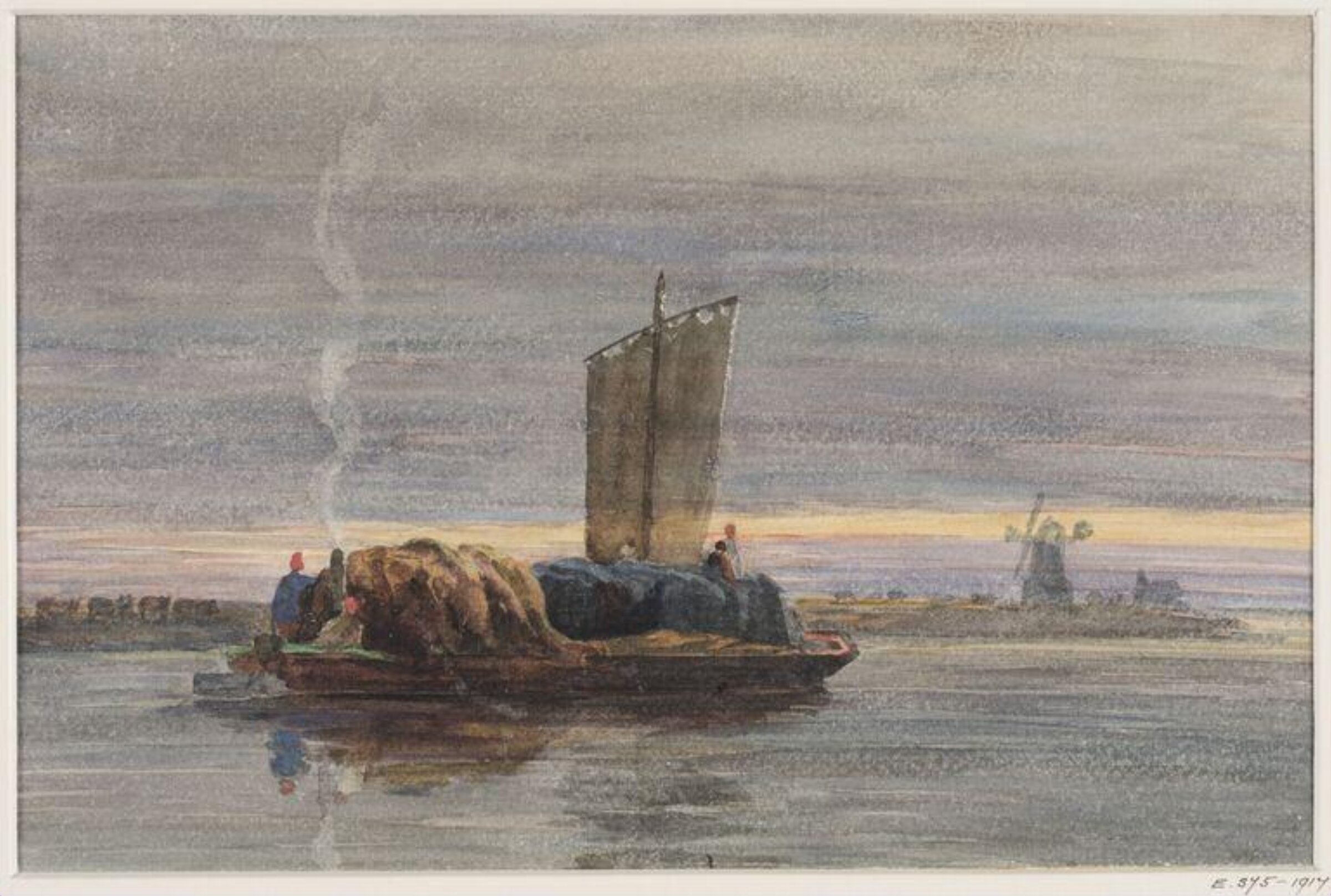 River Scene with Hay Barge, William Louis Walton, c. mid 19th century