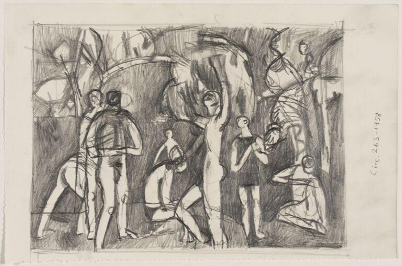 Landscape with figures, Vaughan, 1952