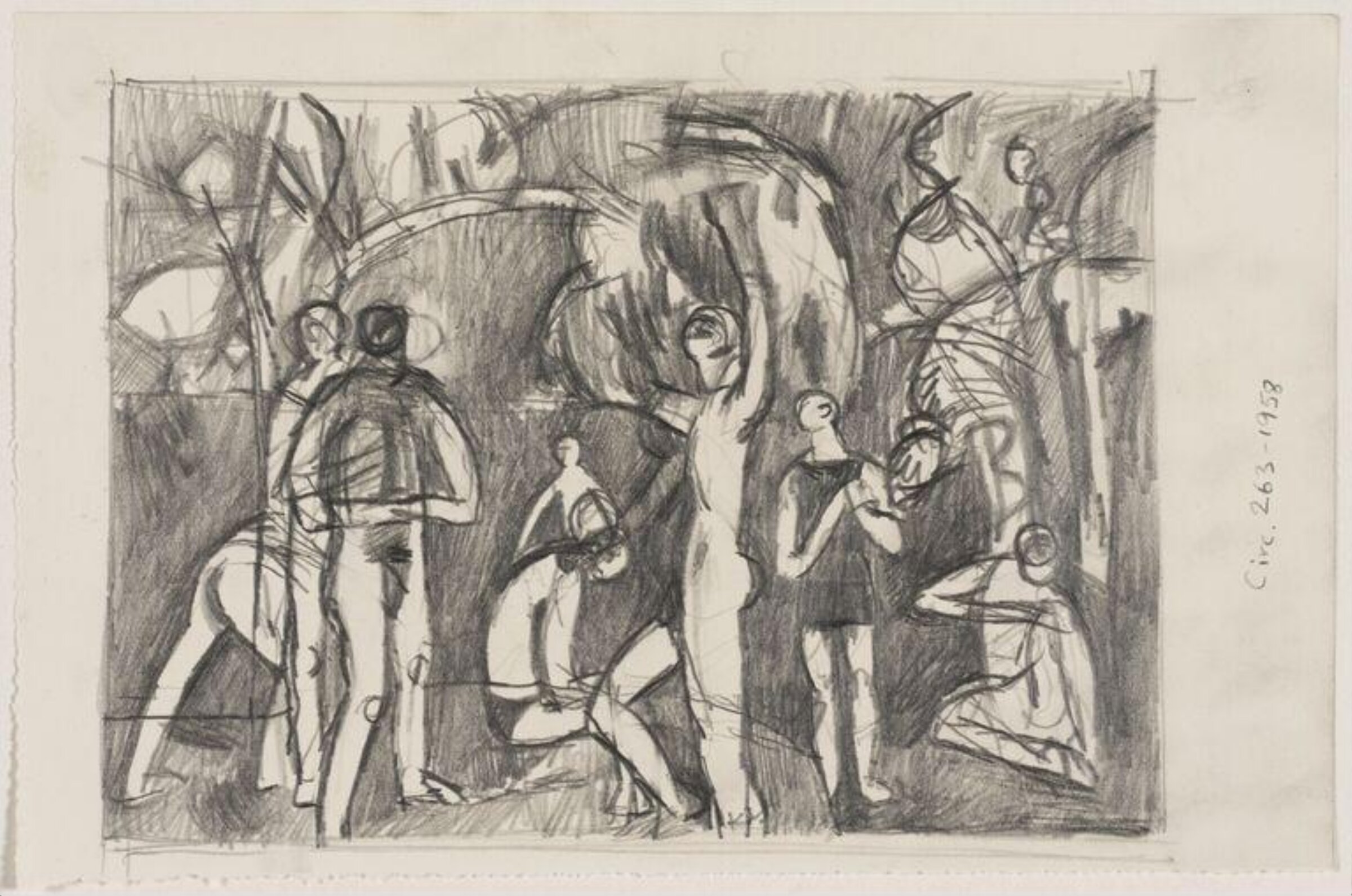 Landscape with figures, Vaughan, 1952