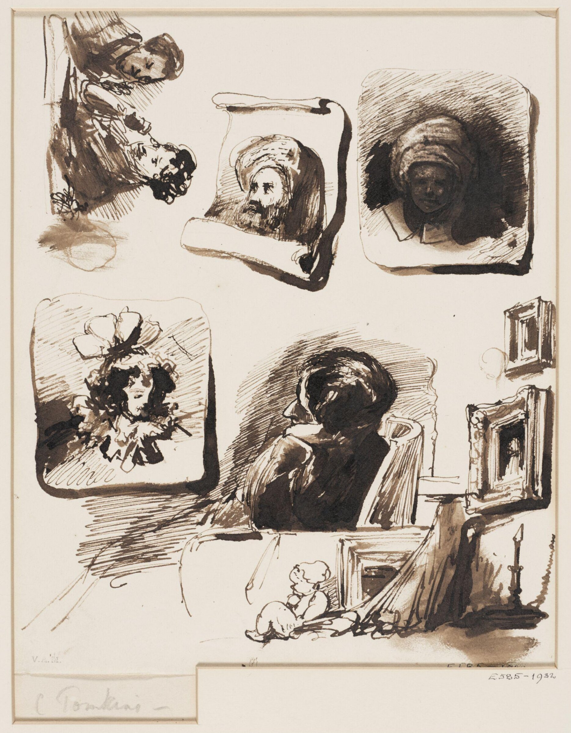 Drawing, Charles Frederick Tomkins, 19th century
