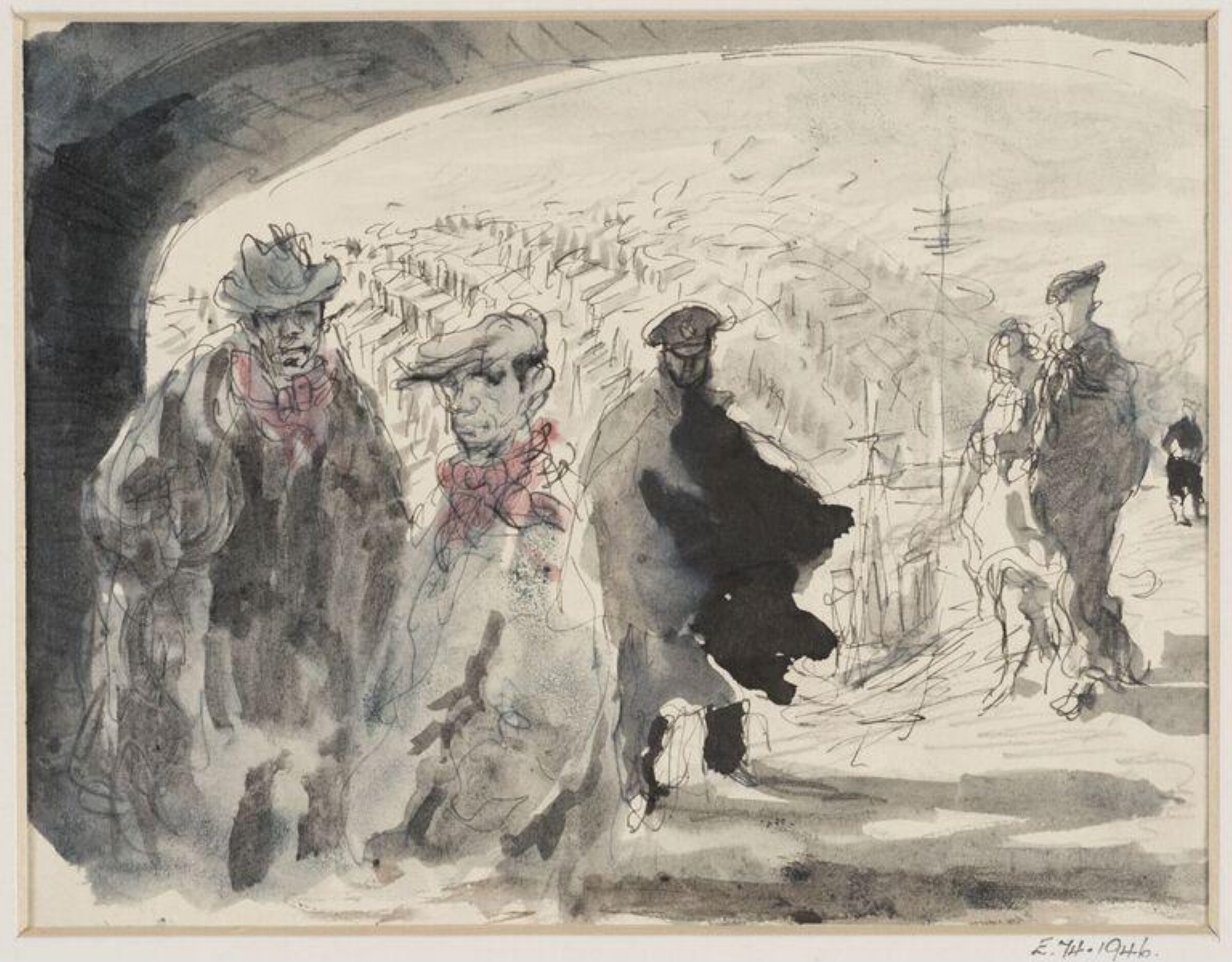 U.S. naval base at Londonderry, Feliks Topolski, ca.1942
