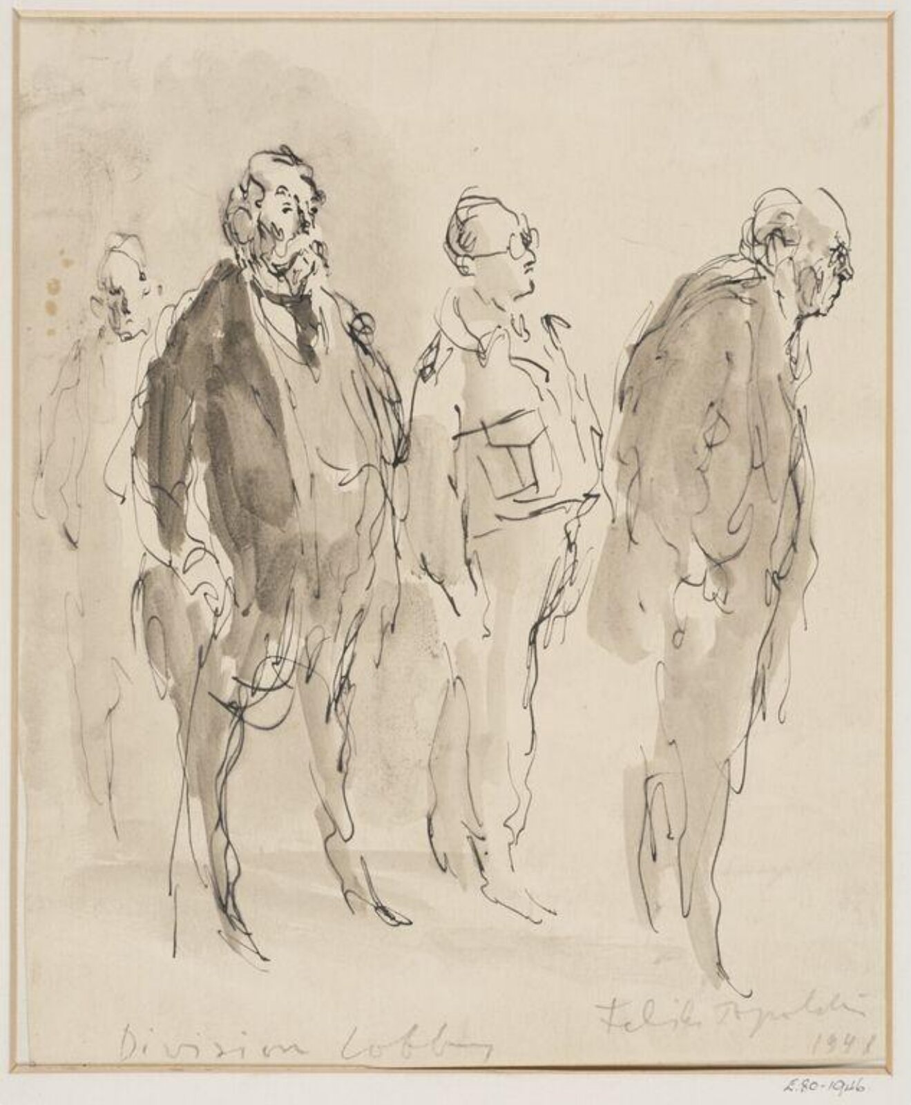 Division Lobby, Feliks Topolski, 1941