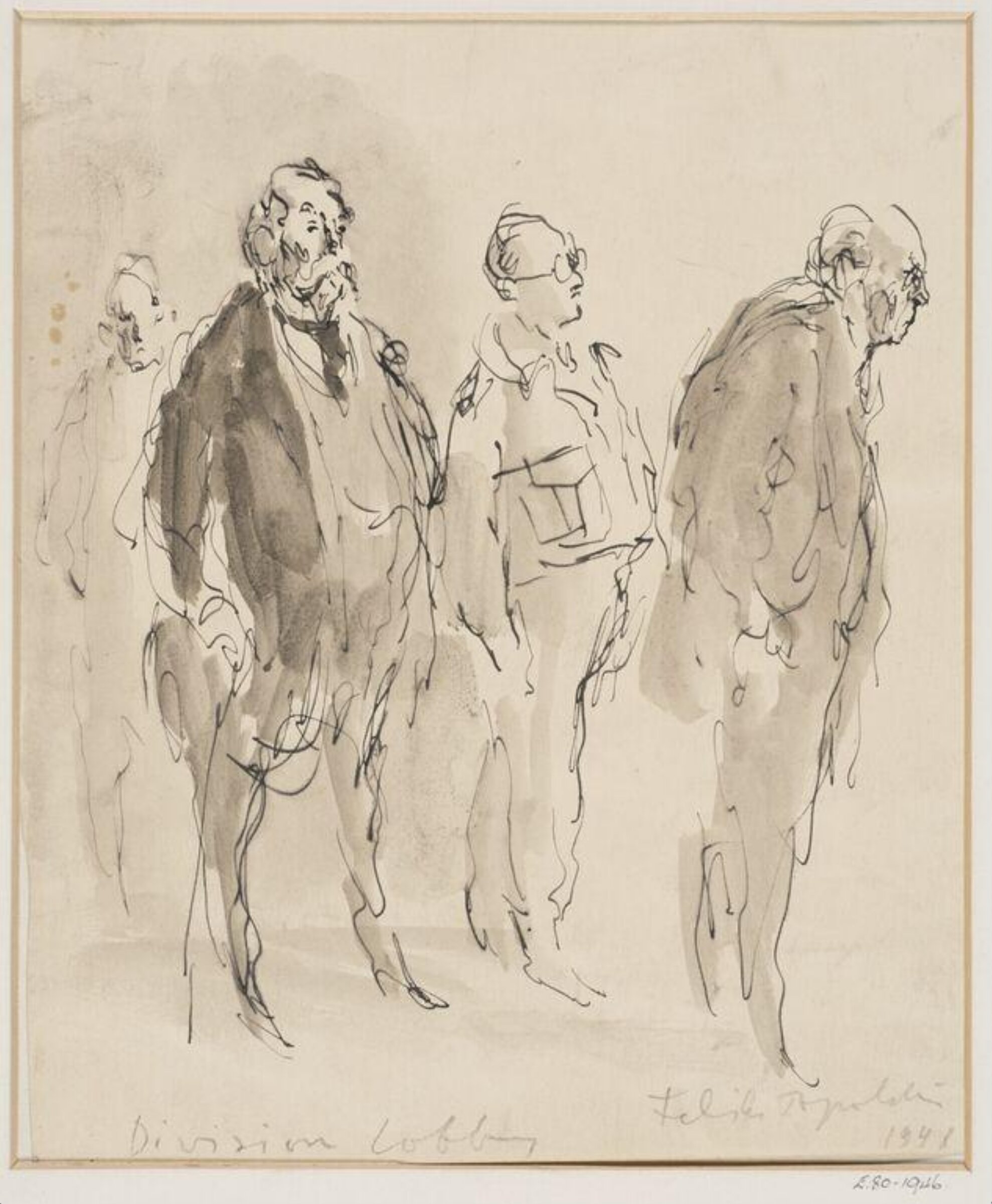Division Lobby, Feliks Topolski, 1941