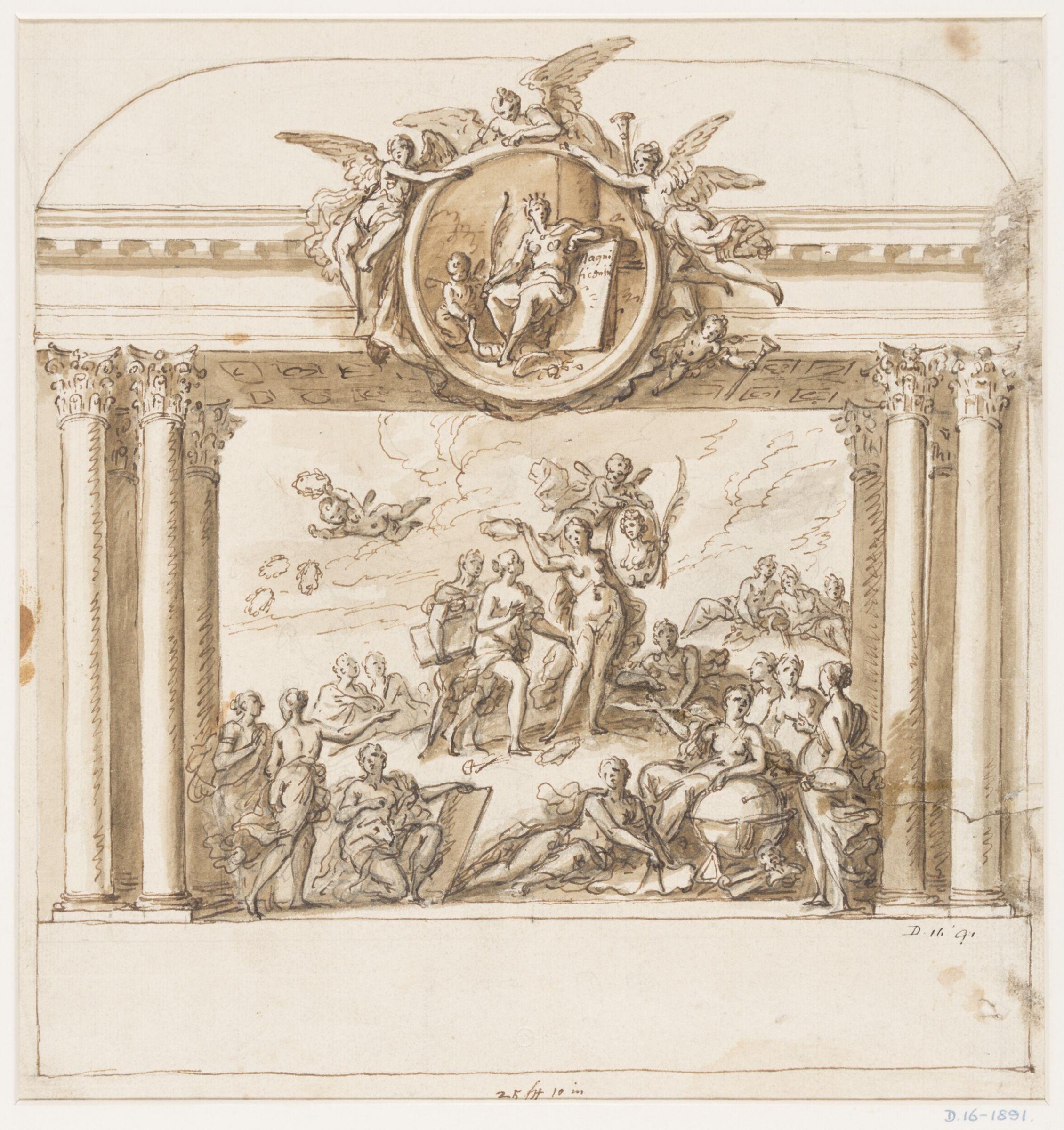 Design for a painted panel within a Corinthian scheme, James Thornhill, early 18th century