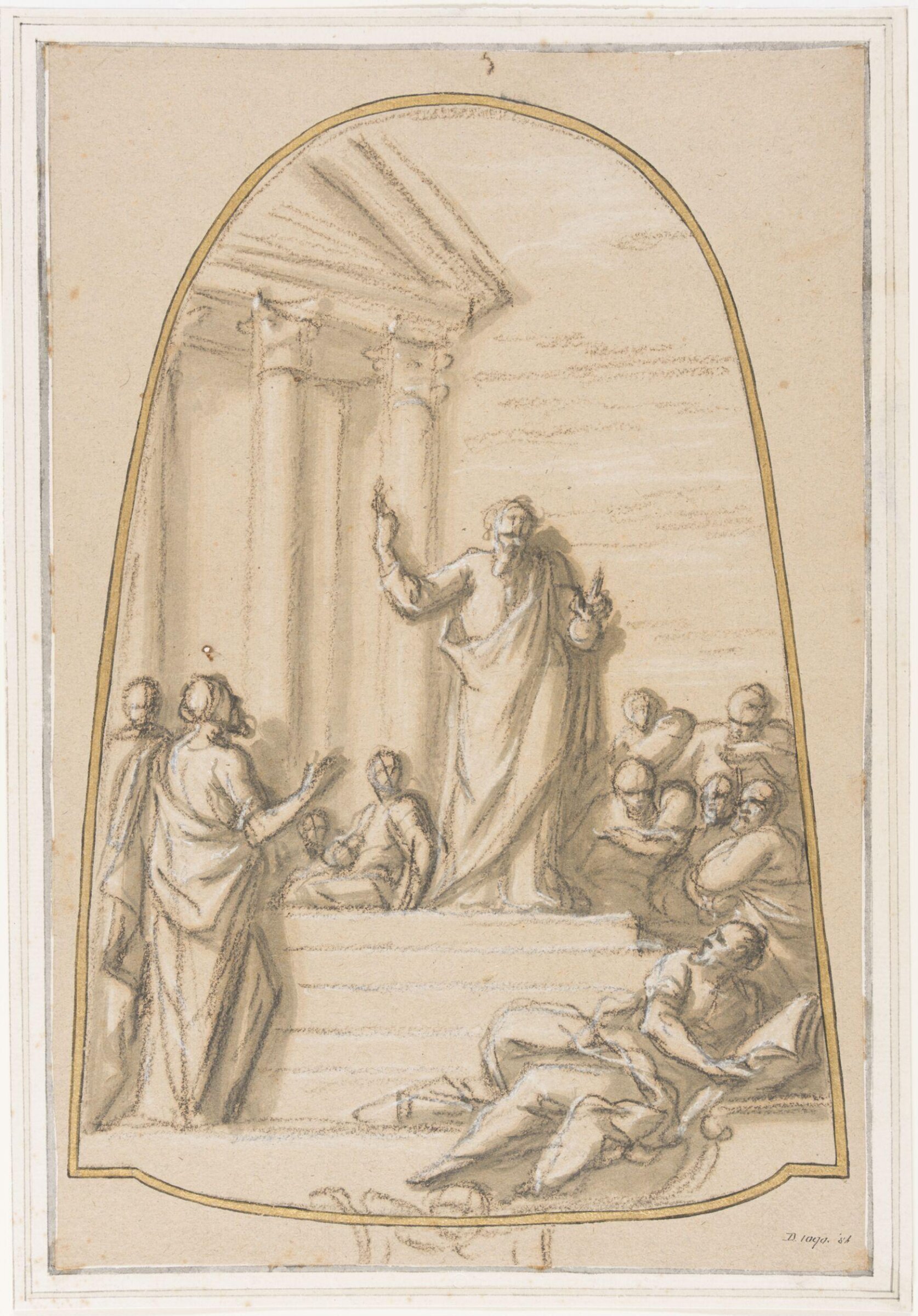 St Paul preaching at Athens, James Thornhill, c.1715