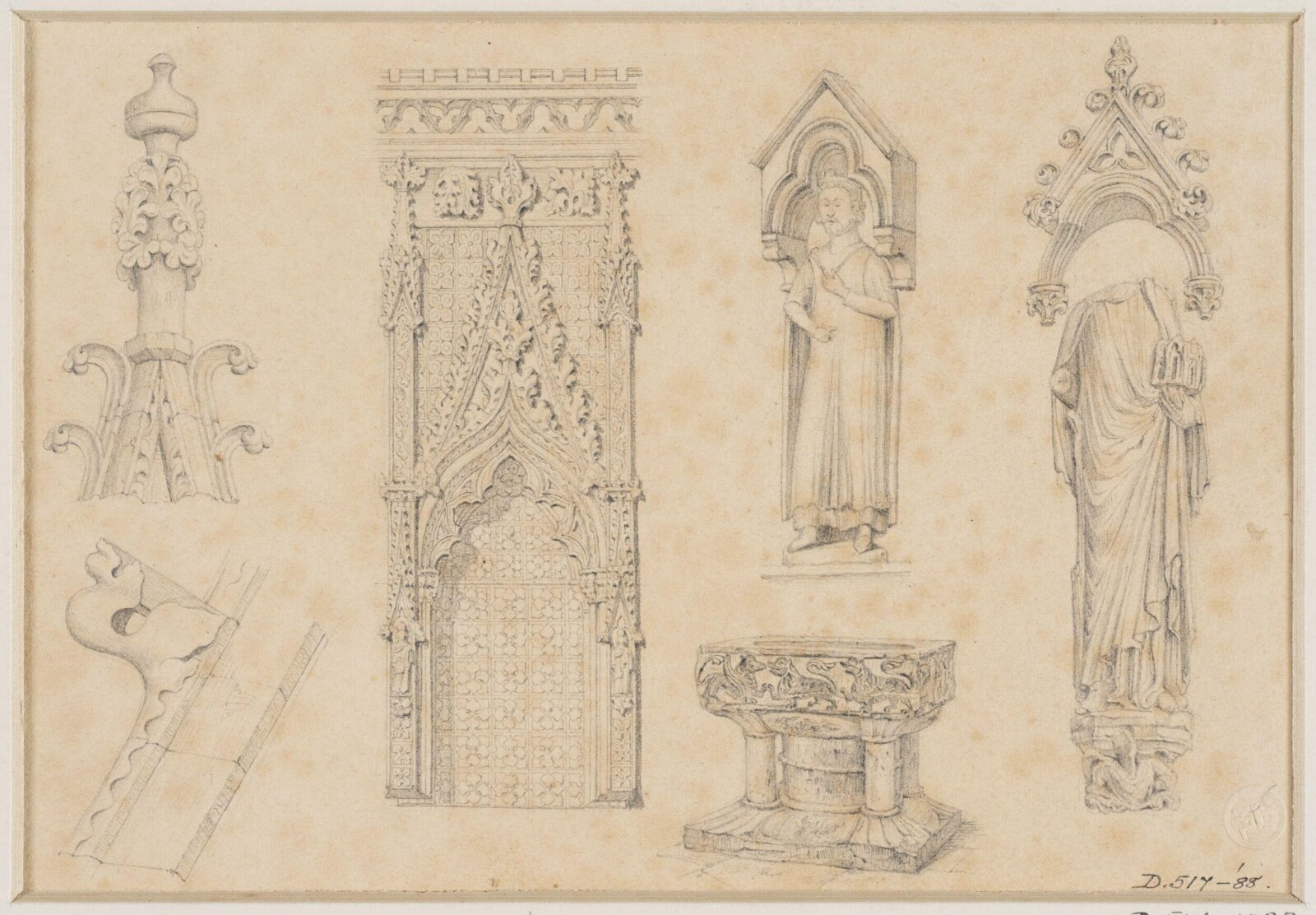 Topographical drawing, A.W.N. Pugin, 1819
