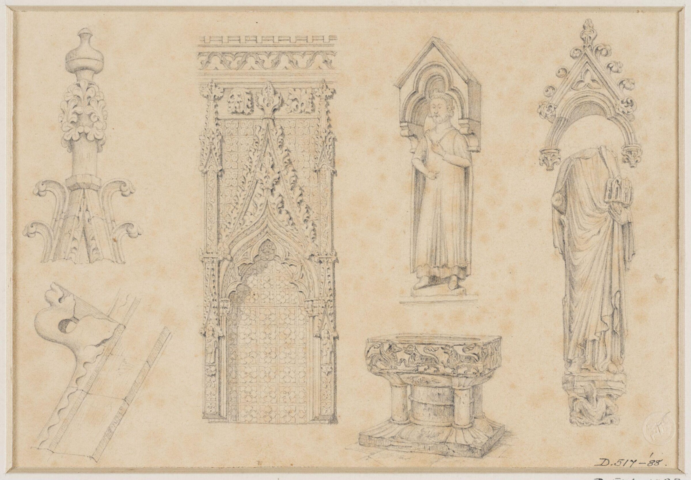 Topographical drawing, A.W.N. Pugin, 1819