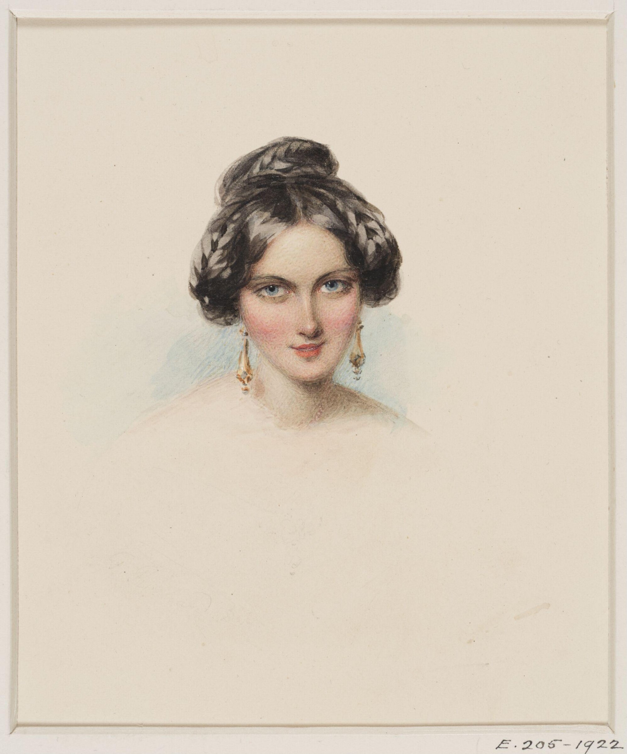 Sketch of an unknown woman, Simon Jacques Rochard, ca. 1808-1872