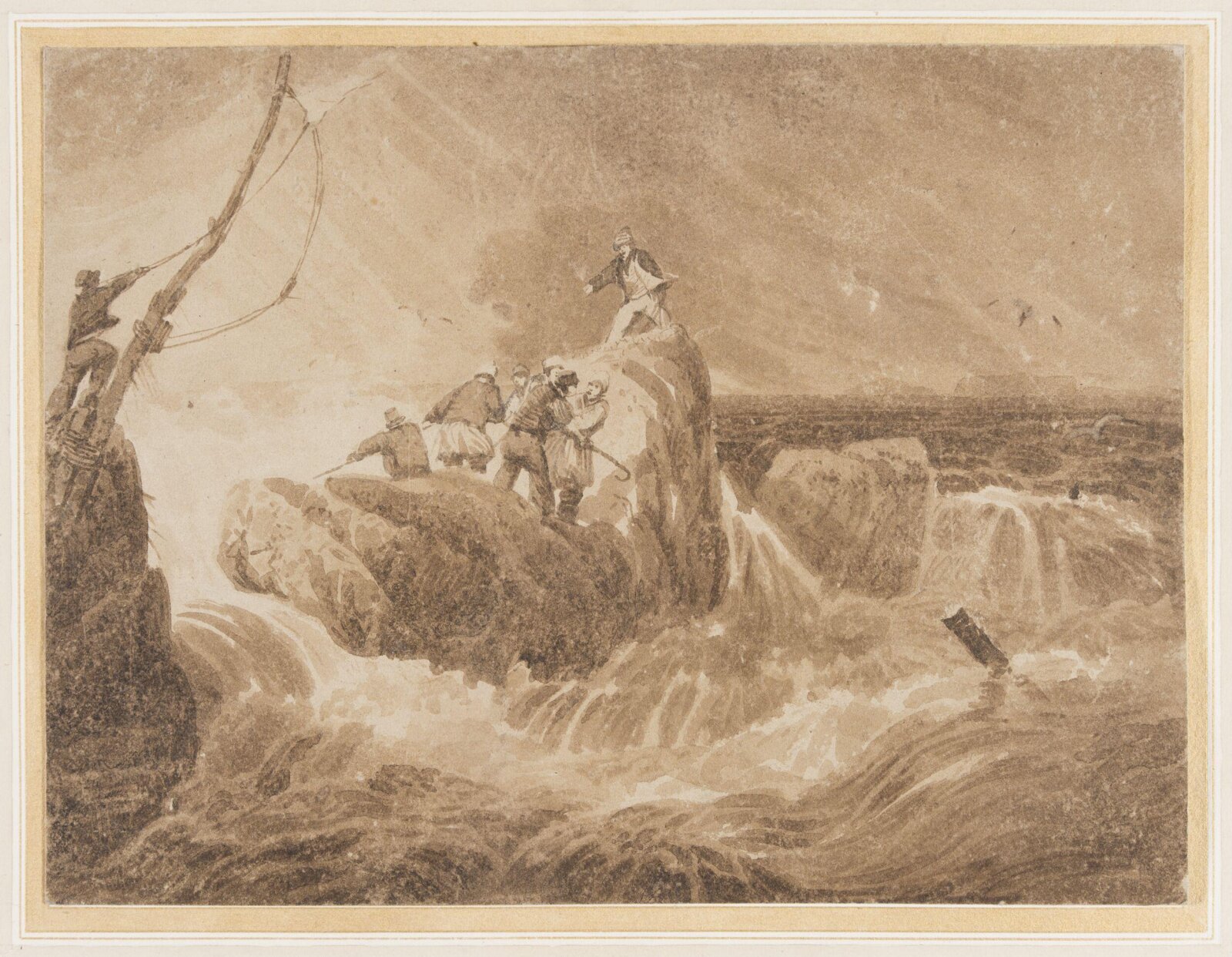 The Shipwrecked Mariner, Samuel Prout, early 19th century