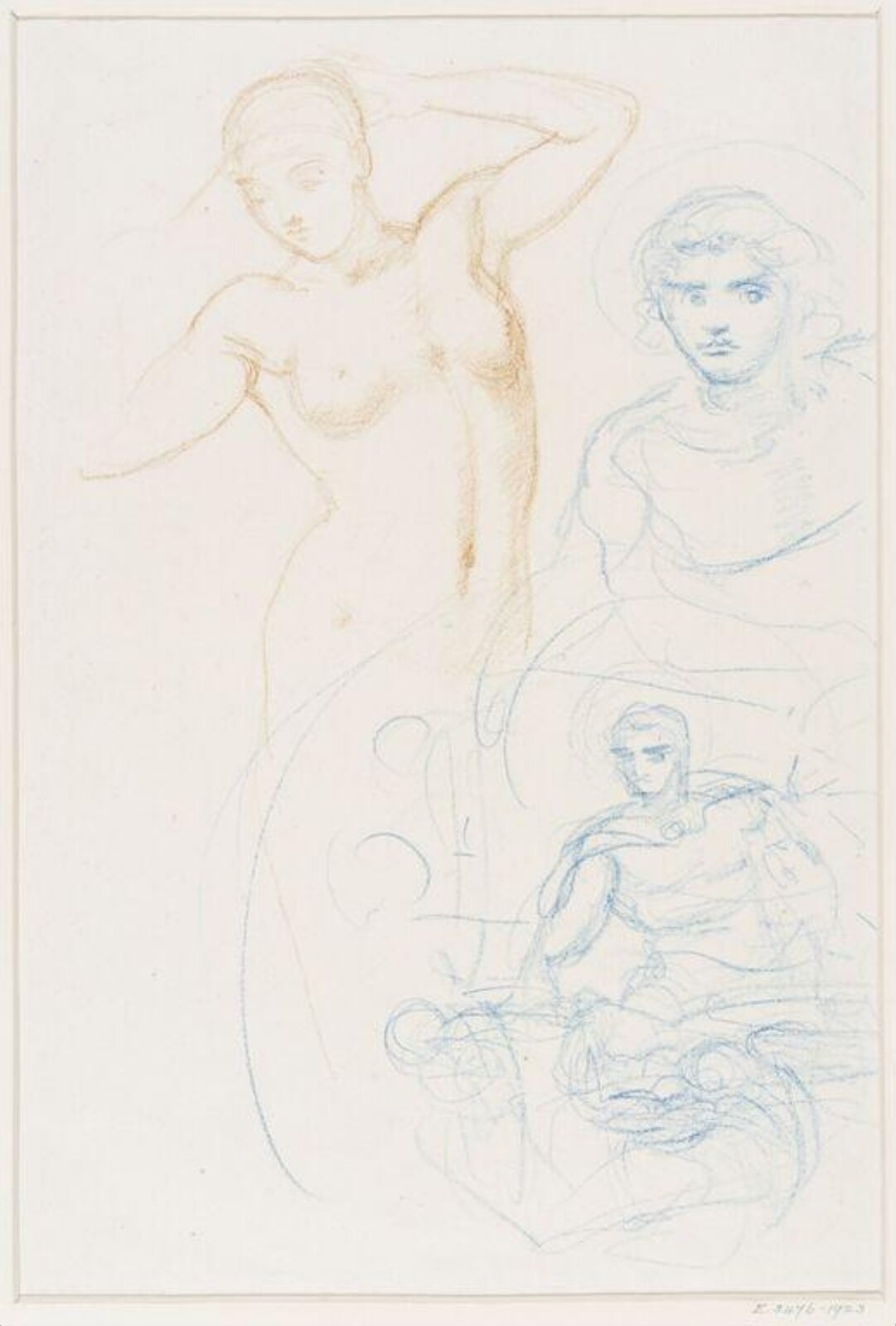 Three figure studies, Edward John Sir Poynter, ca. 1881-5