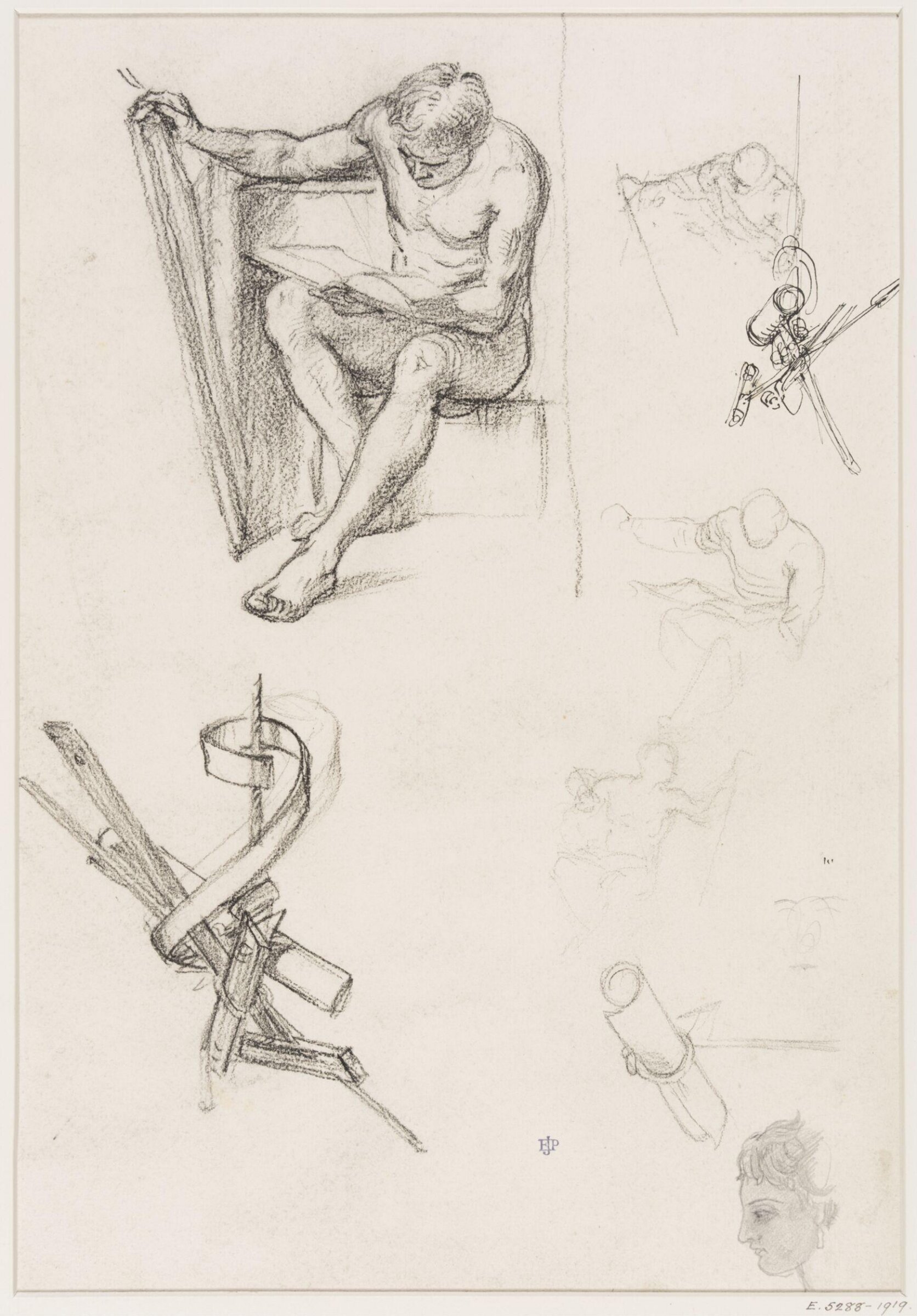 Studies for the Diploma of the International Exhibition, 1868, Edward John Poynter, ок. 1868