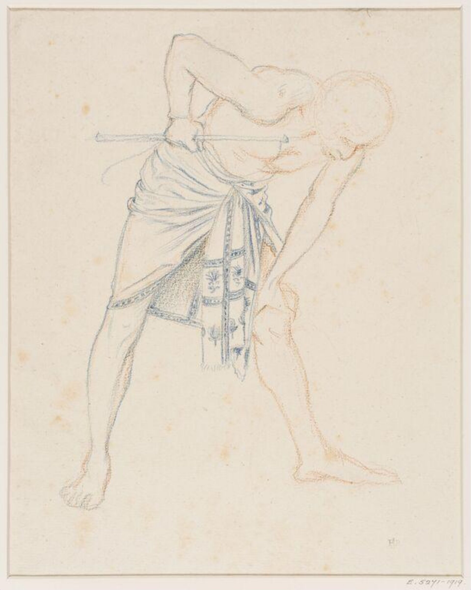 Study for a figure in 'Israel in Egypt', Edward John Sir Poynter, ок. 1867