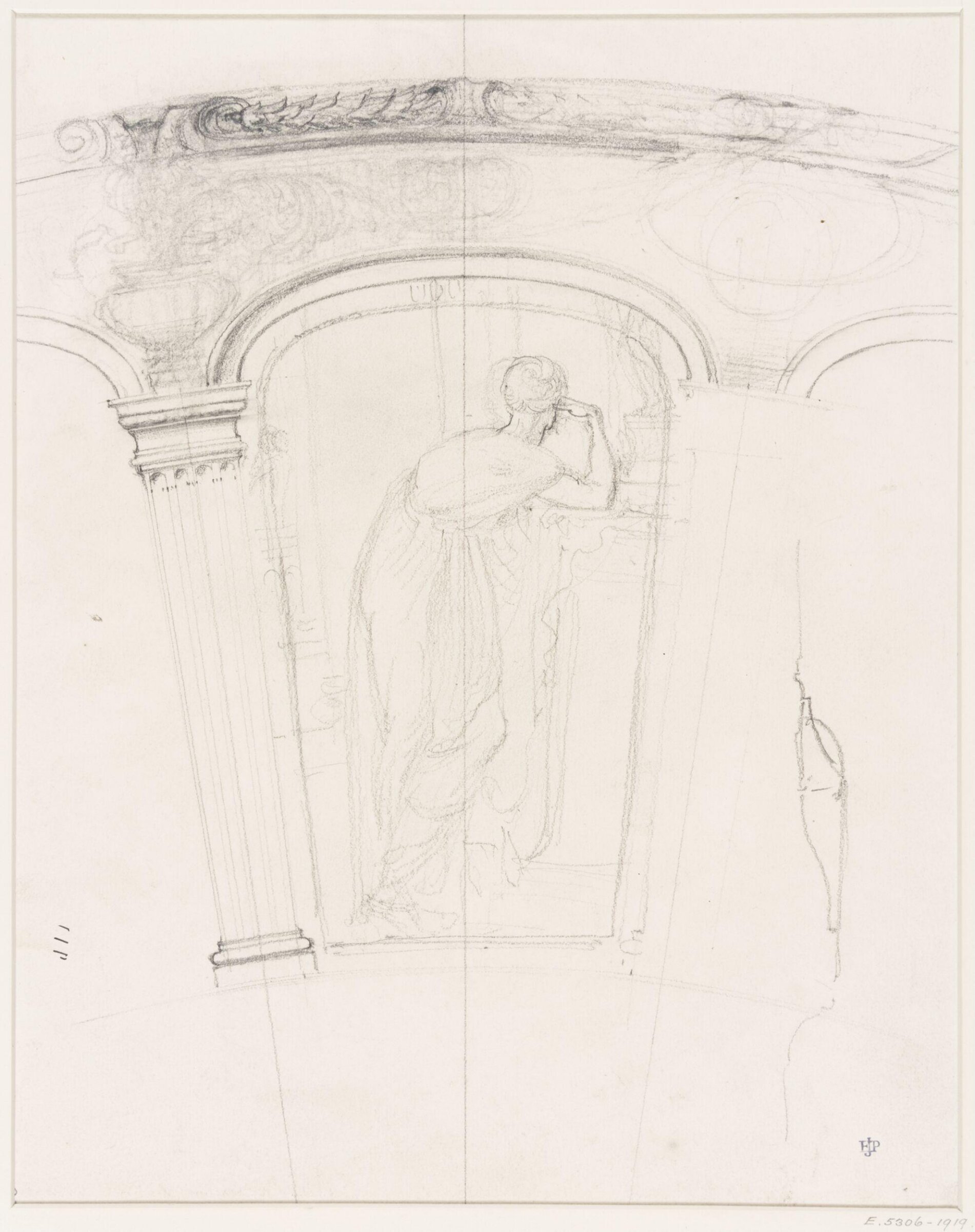 Measured drawing of a section of the design, E. 5303-1919, Edward John Poynter, 1877