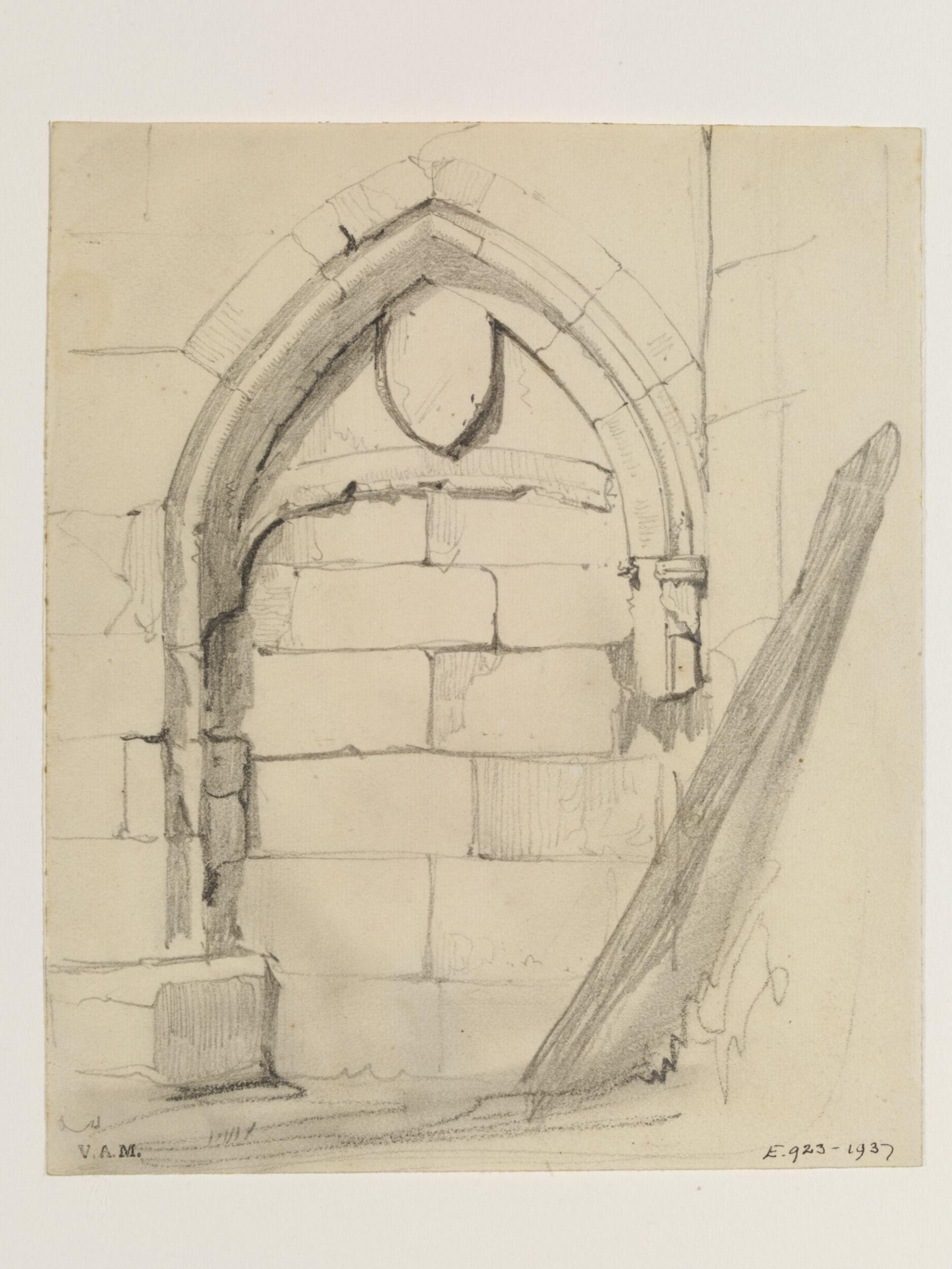 Drawings of architectural details in the abbey at Royaumont, William Callow, 1833