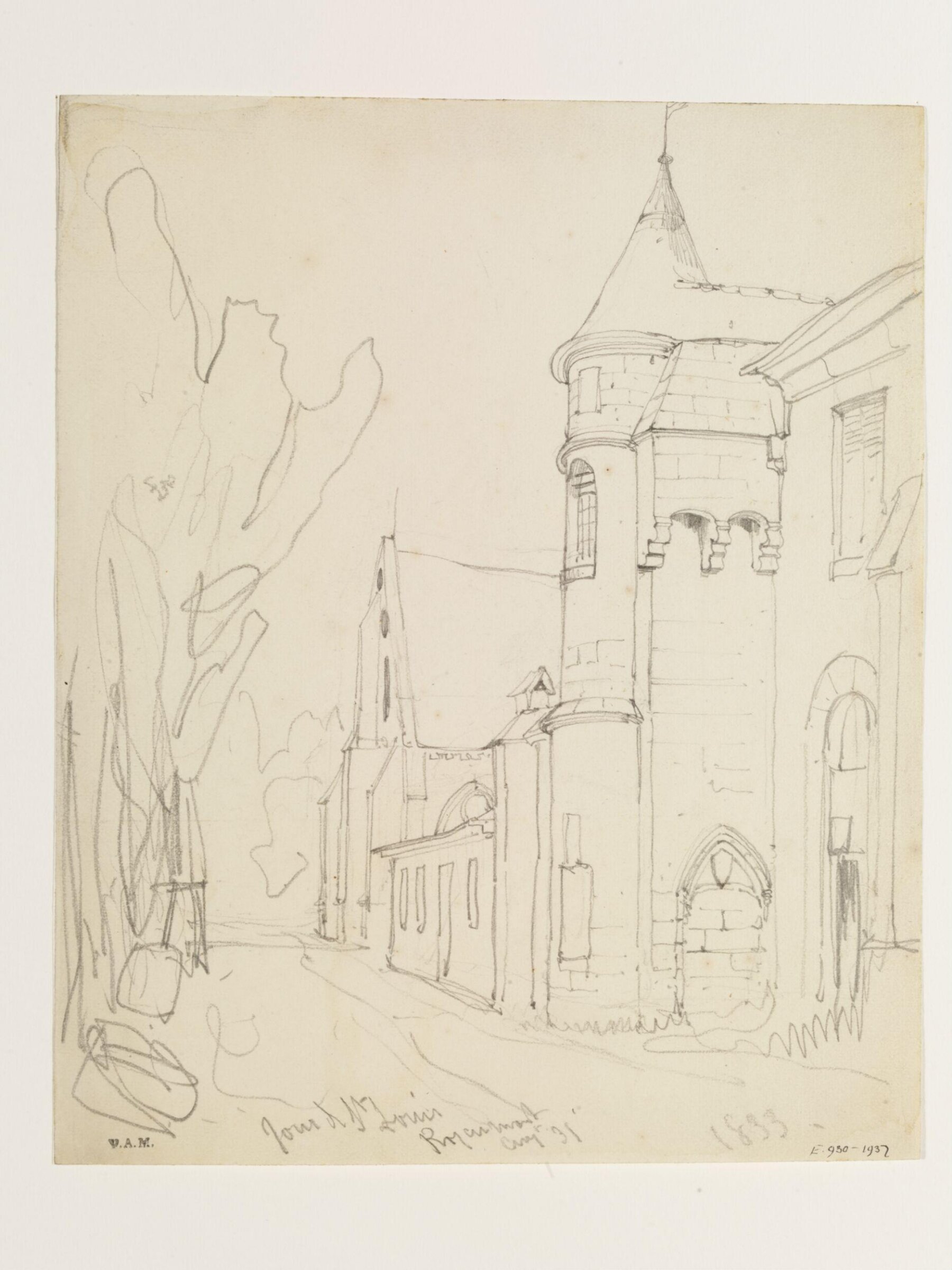 Tour de St. Louis at Royaumont, William Callow, 1833