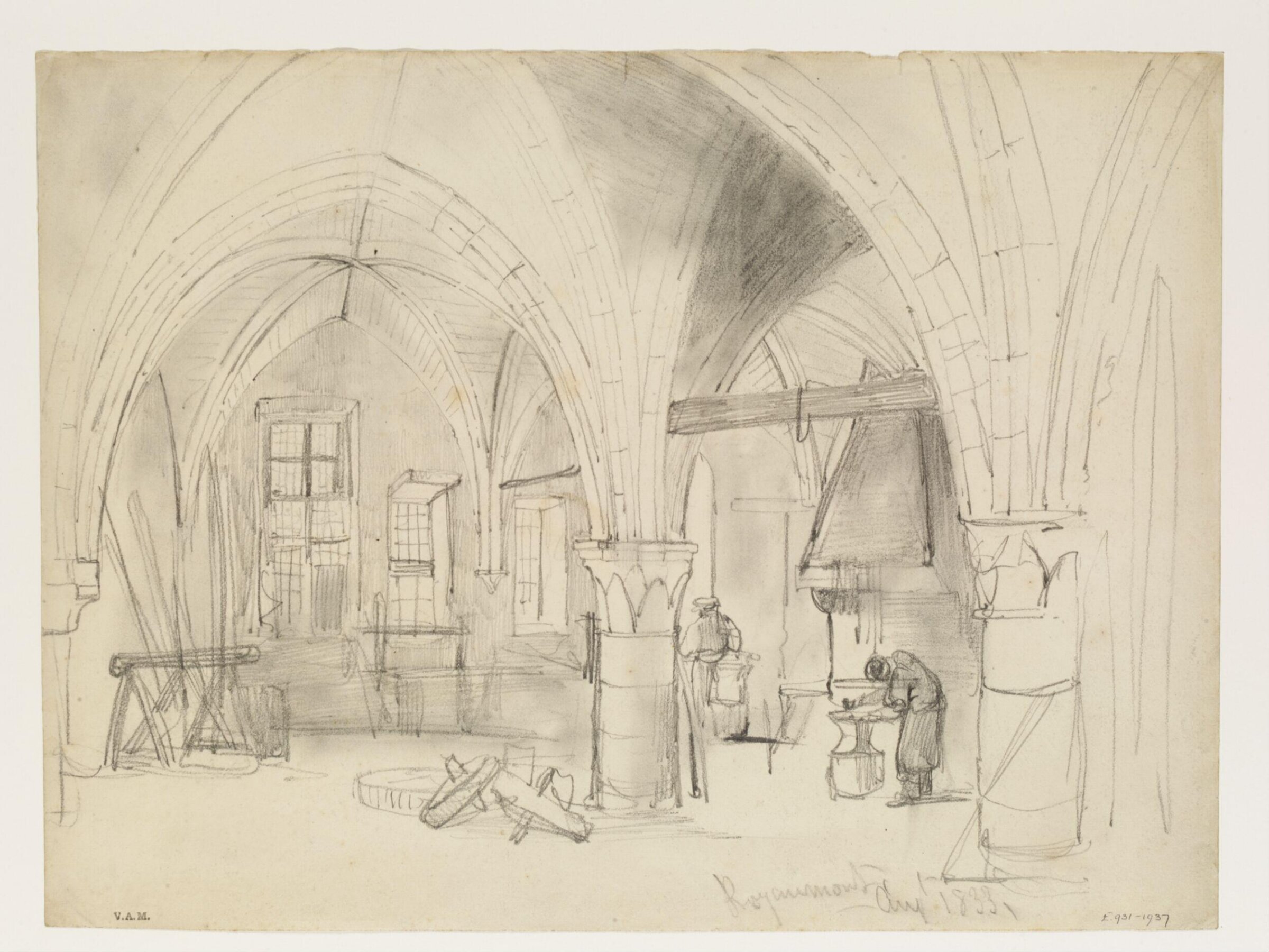 Interior of the Abbey, Royaumont, William Callow, 1833