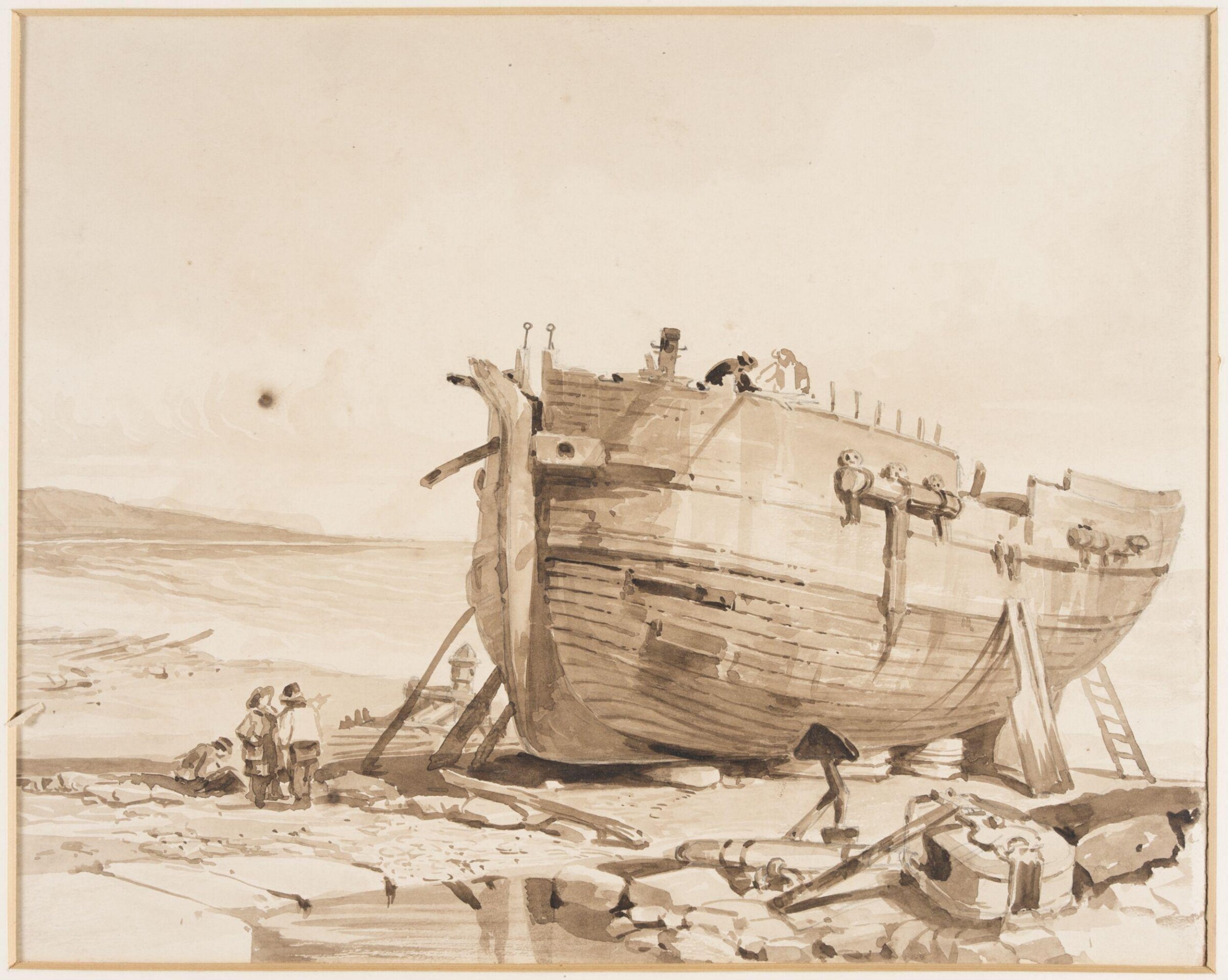 Boat on Sea-Shore at Hastings, Henry Courtney Selous