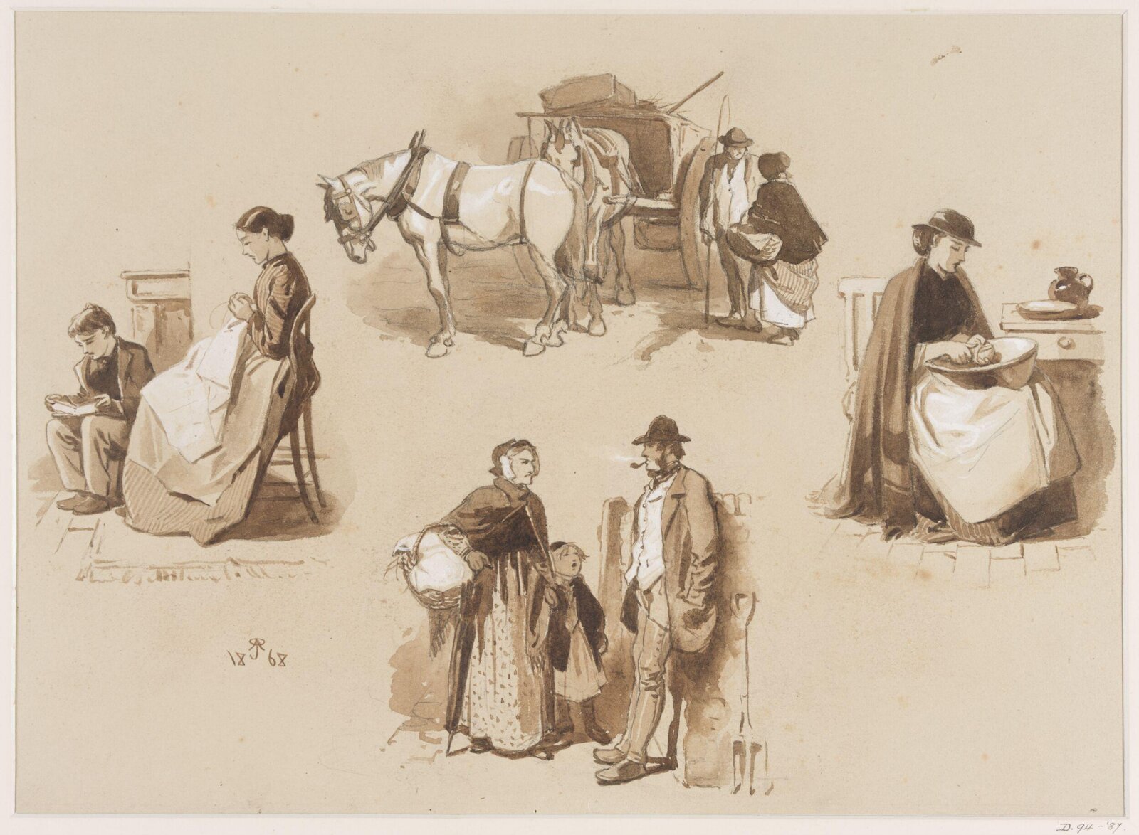 Drawing, Jonathan Abbott Pasquier, 1867-1871