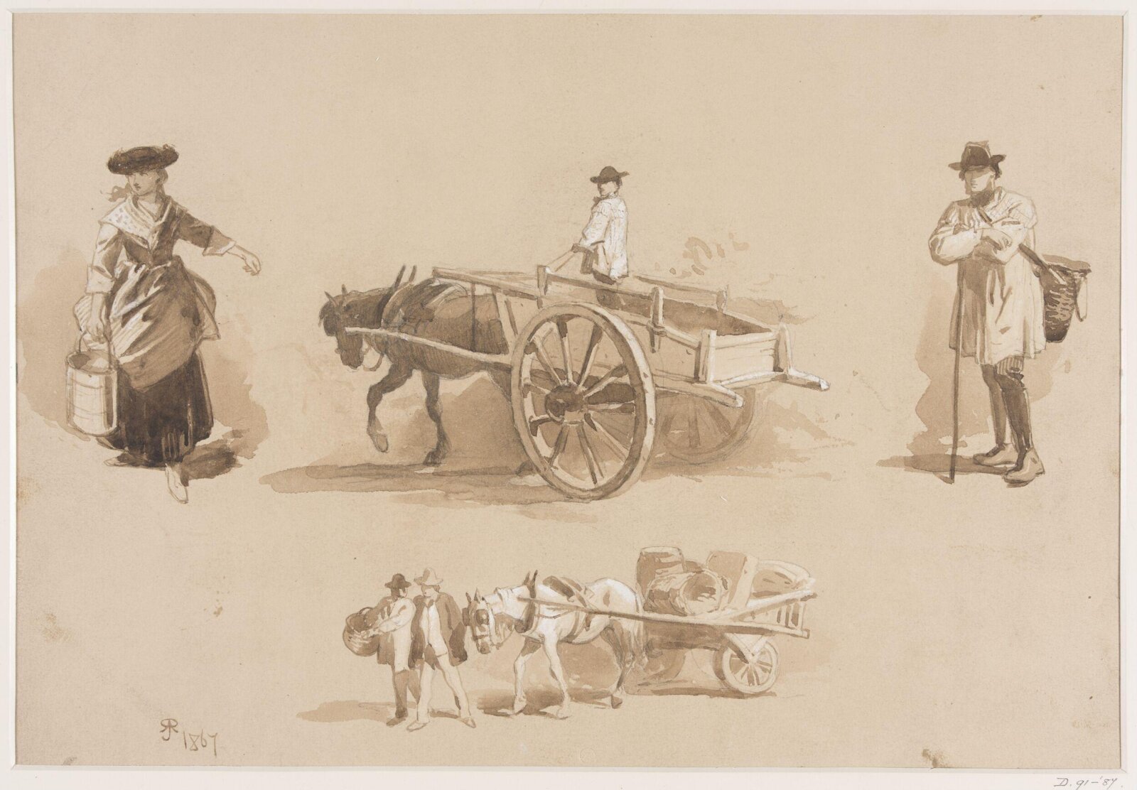 Drawing, Jonathan Abbott Pasquier, 1867-1871