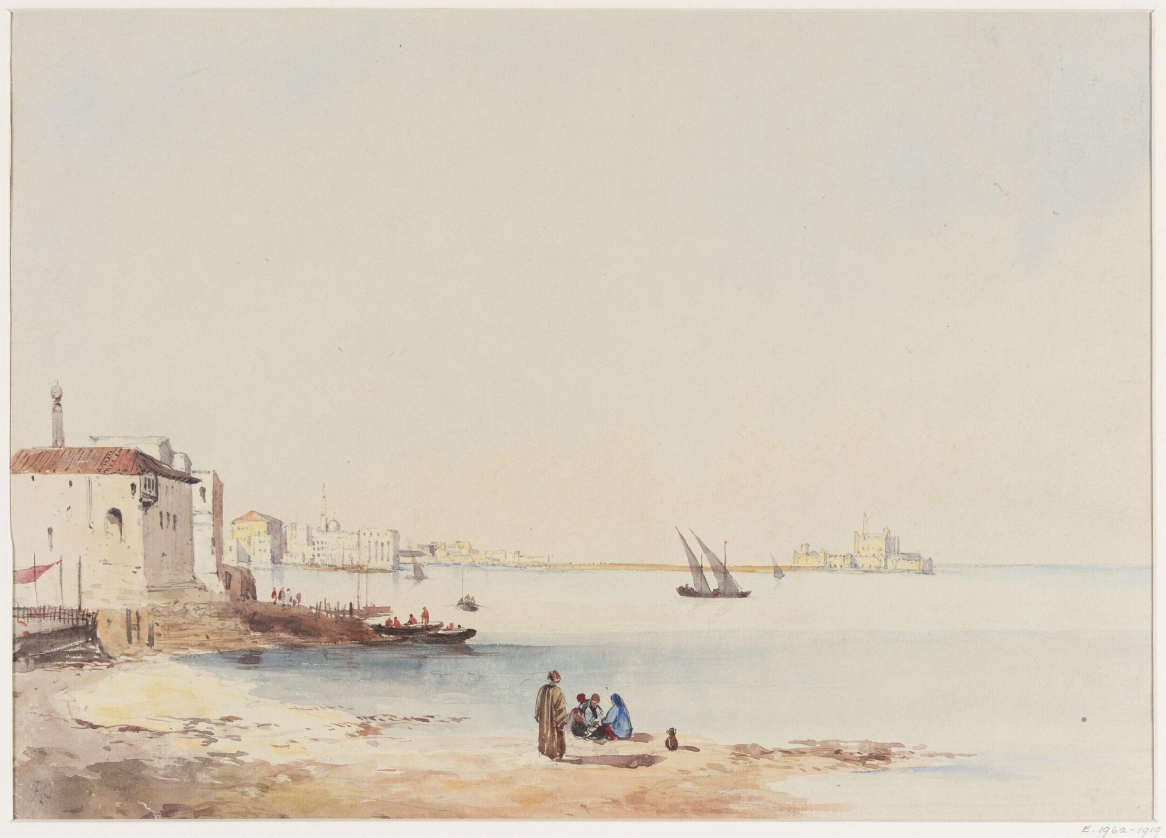 An oriental port, Henry Pilleau, 1815-1899