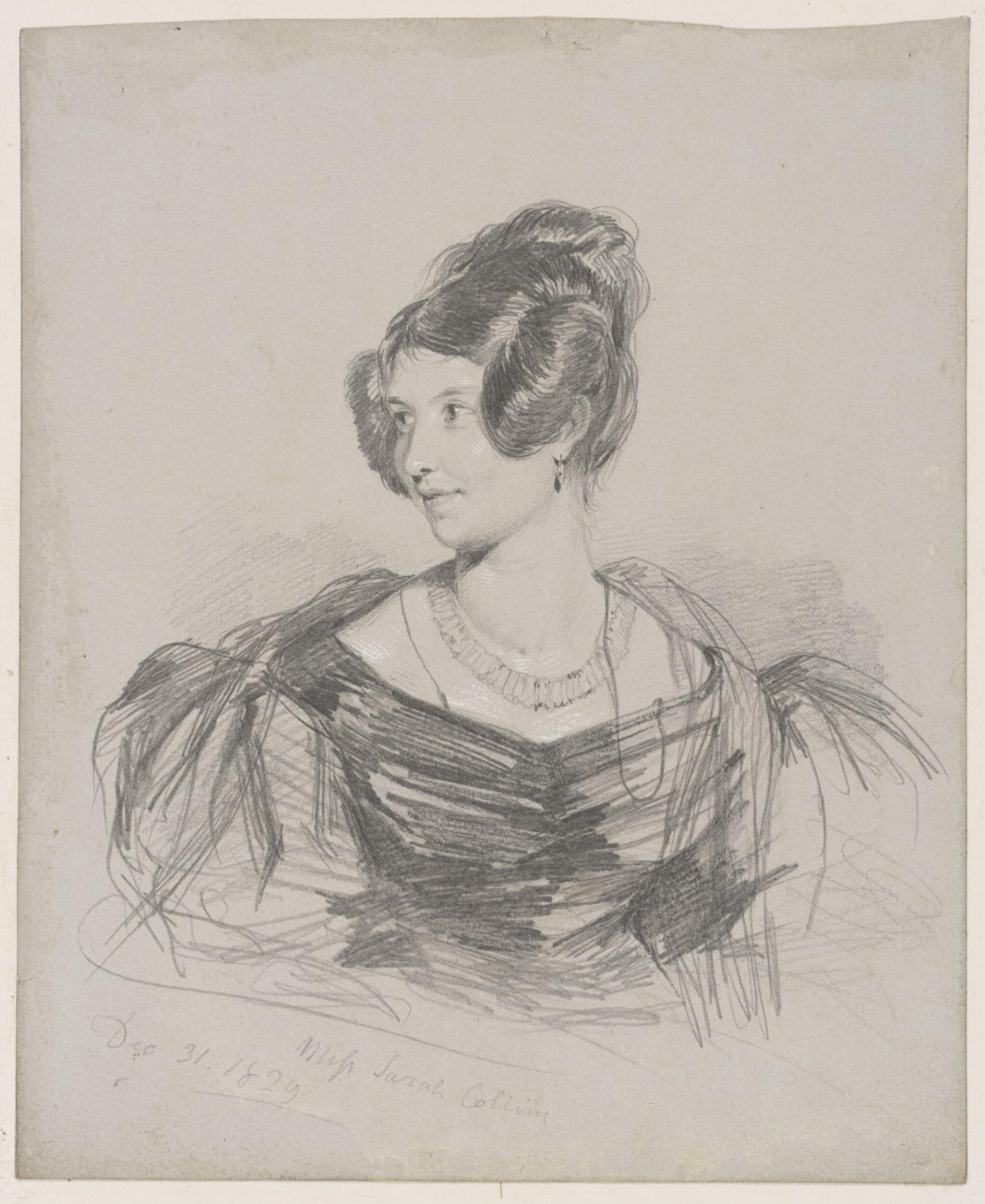 Portrait of Miss Sarah Collins, Dec 31, 1829, Henry Courtney Selous, 31/12/1829