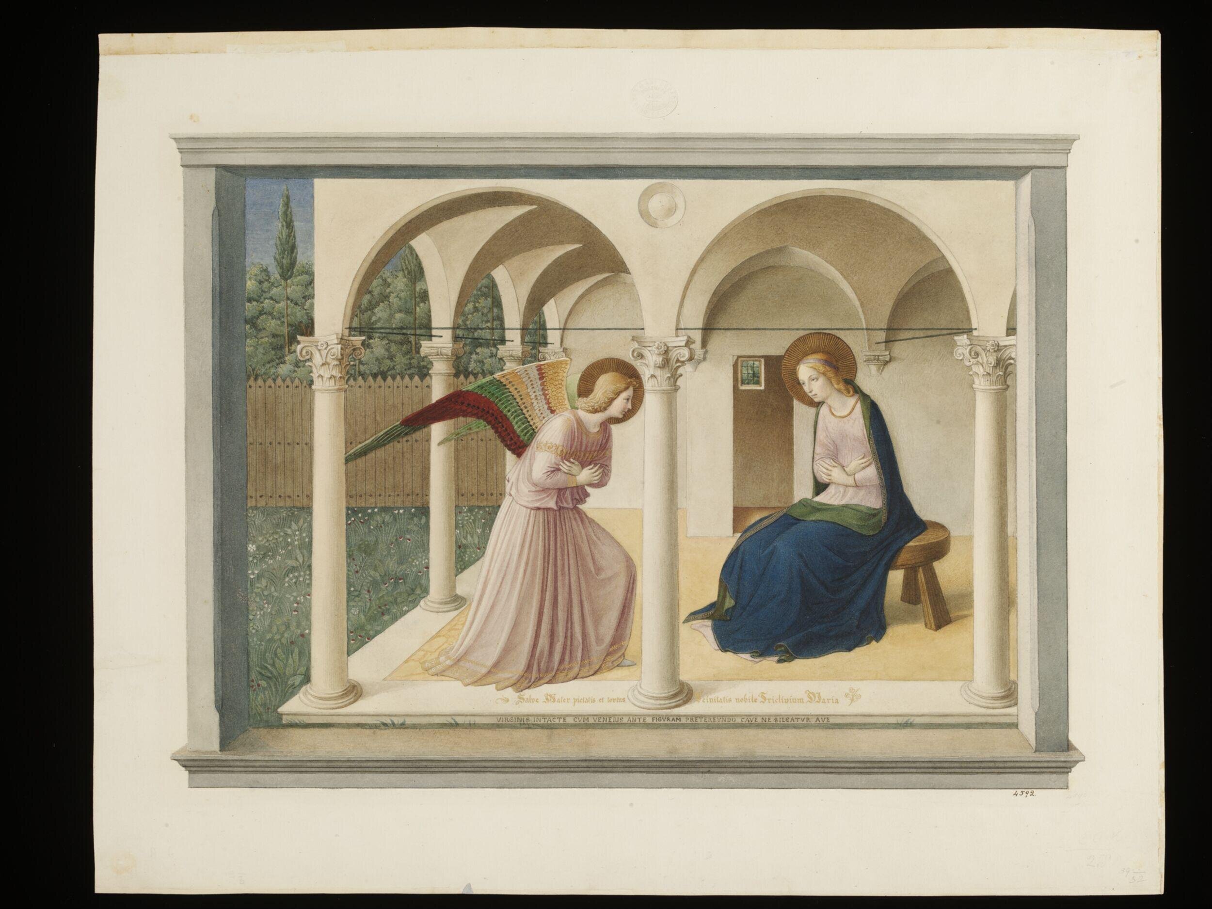 Copy after the Annunciation, Fra Angelico in the Museo di San Marco (Florence)