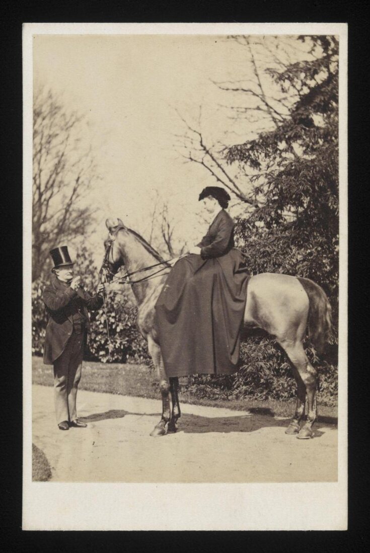 Portrait of a Woman on a Horse with a Man top image