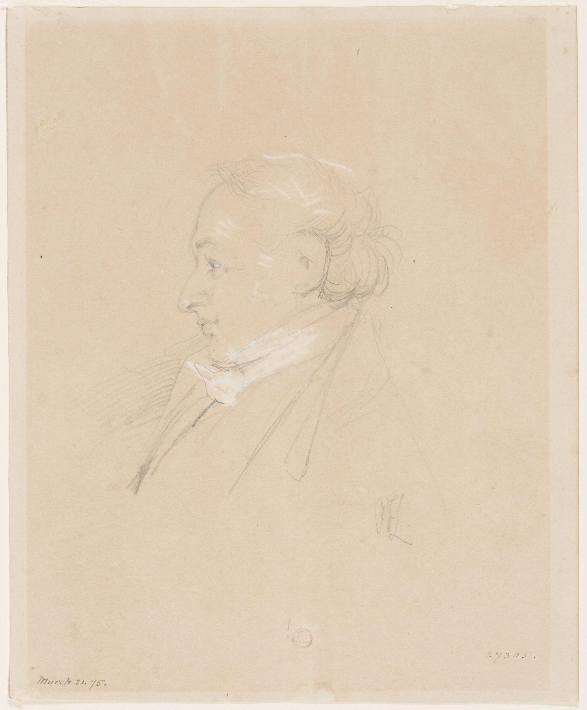 Portrait of Frederick Christian Lewis (1779-1856), John Frederick Lewis, 1830-1834