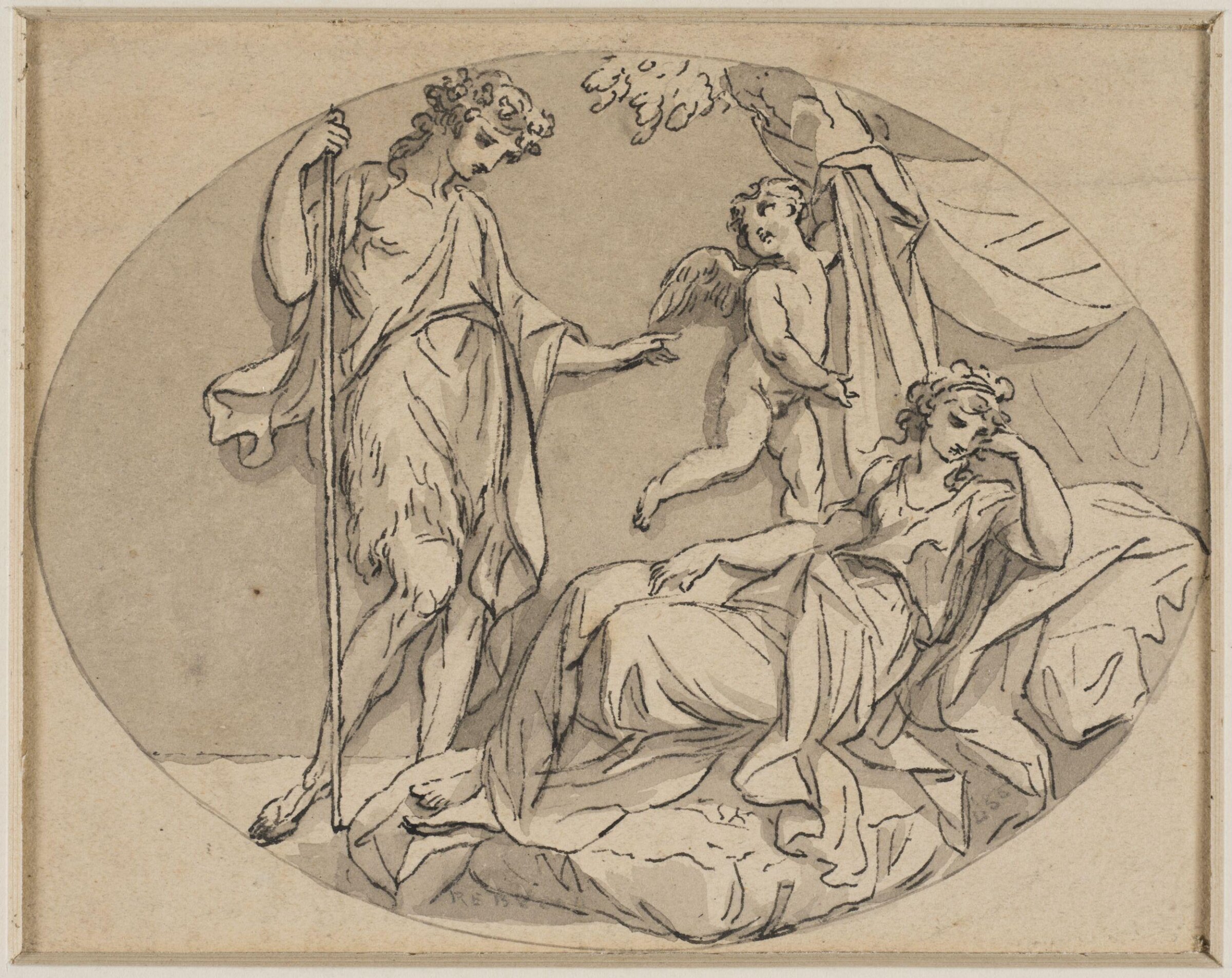 Cupid showing Ariadna to Bacchus., Biagio Rebecca, 1735-1808