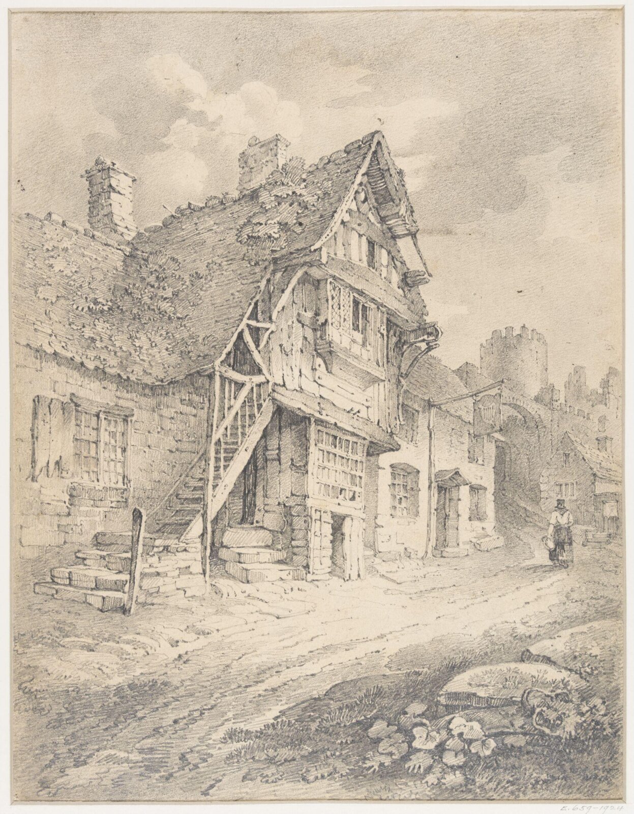 A street in Conway, Thomas Maisey, c.1820