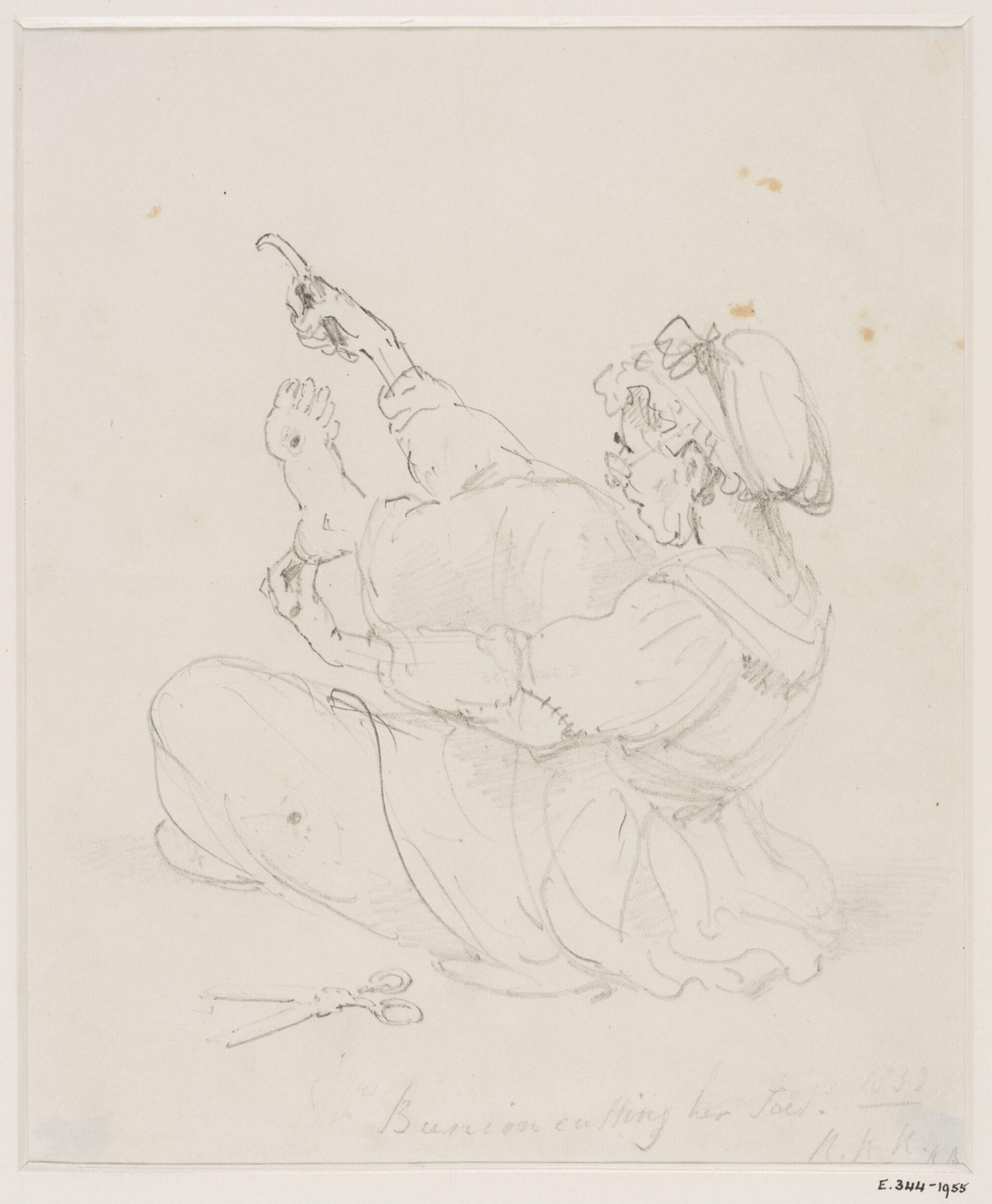 Mrs. Bunion cutting her Toes, Ramsey Richard Reinagle, 1833