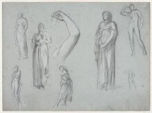 Studies of Seven Figures and a Left Arm thumbnail 1