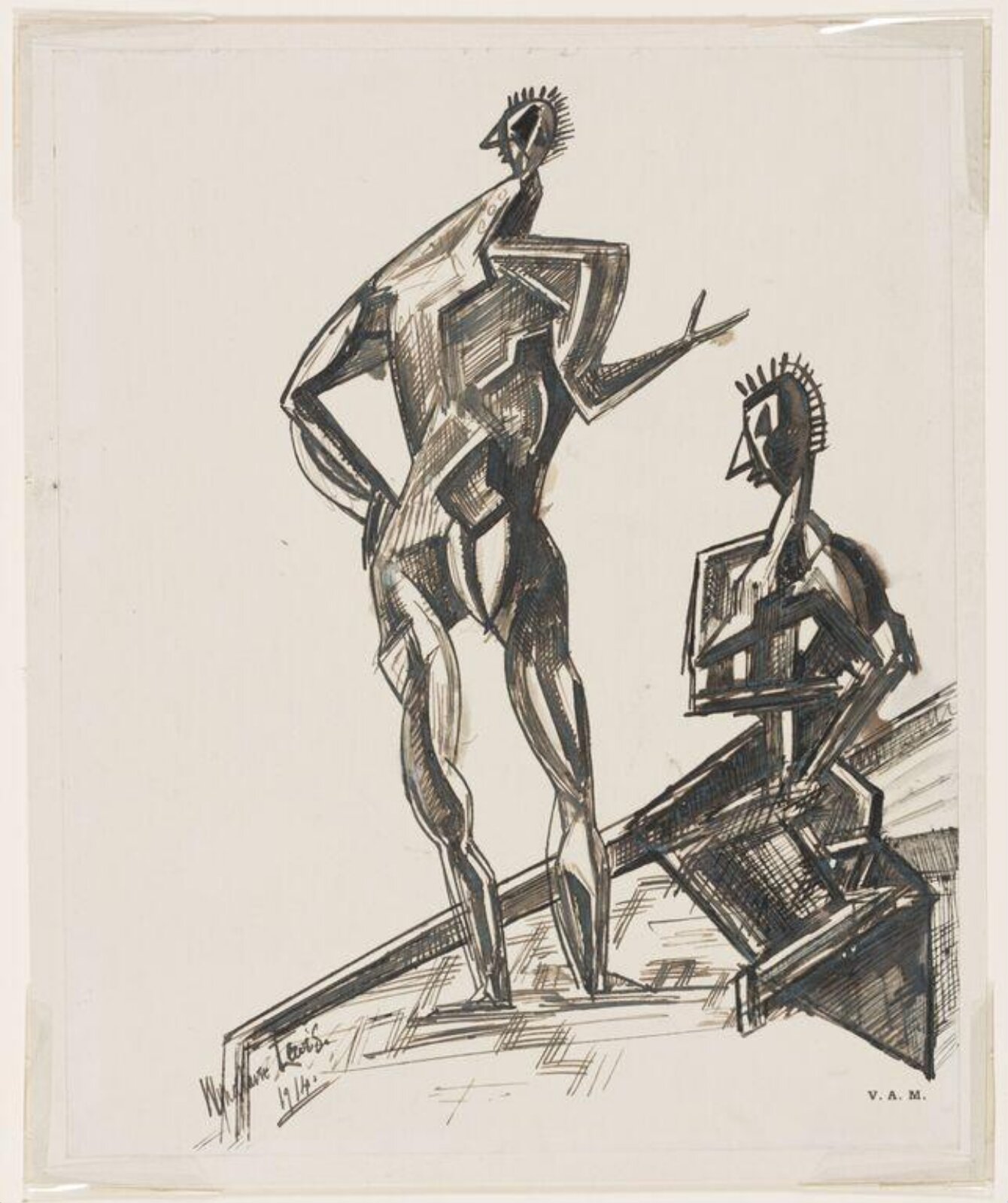 Demonstration, Wyndham Lewis, 1914