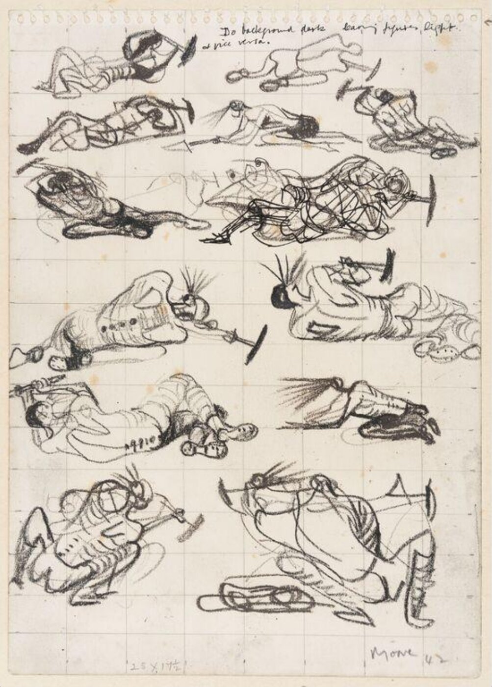 Henry Moore, Studies of miners at coal face.