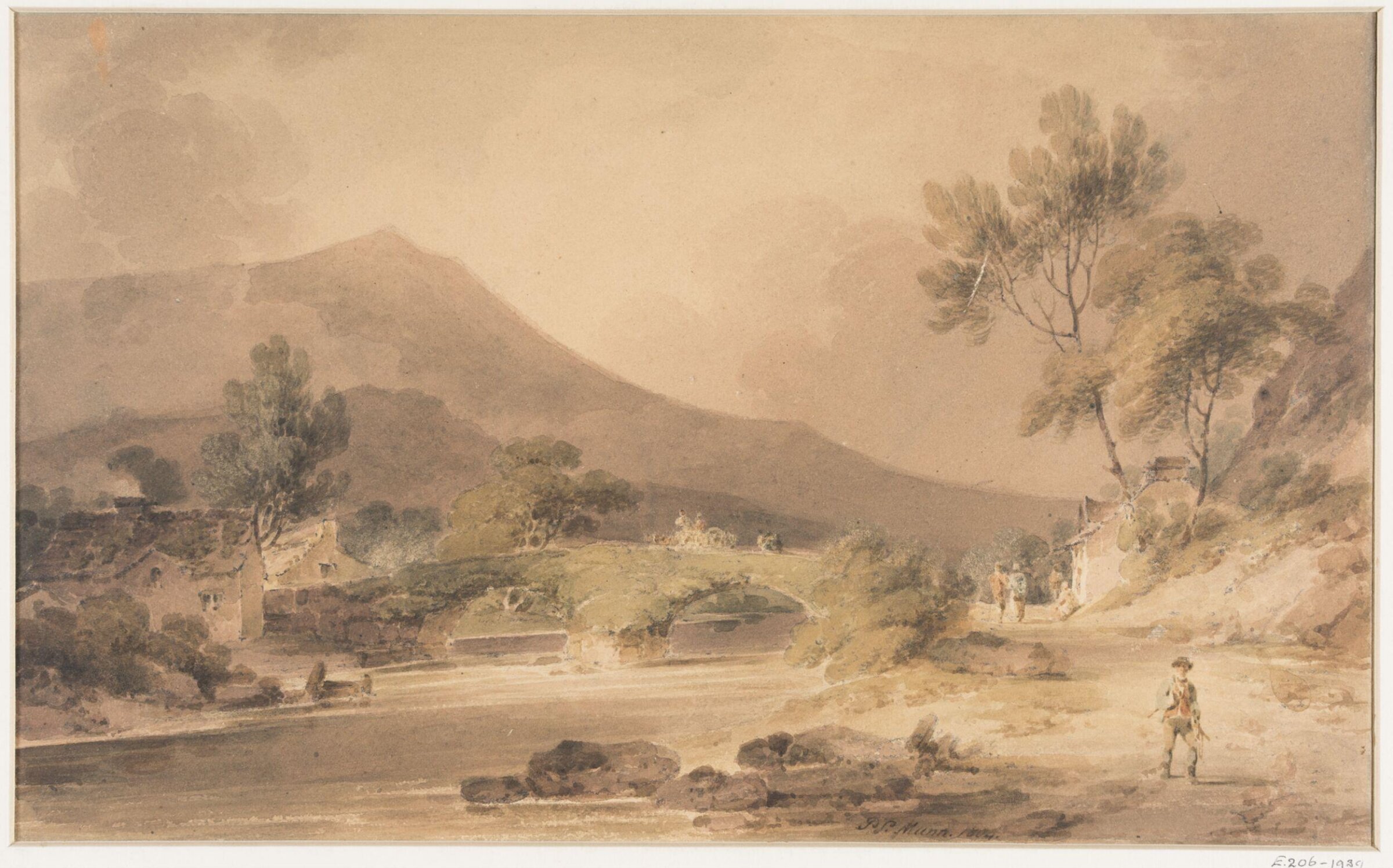 Beddgelert Bridge, Carnarvonshire, Paul Sandby Munn, 1804