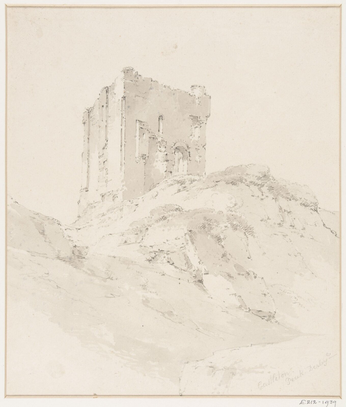 Castleton Peak, Derbyshire, Paul Sandby Munn, early 1800s