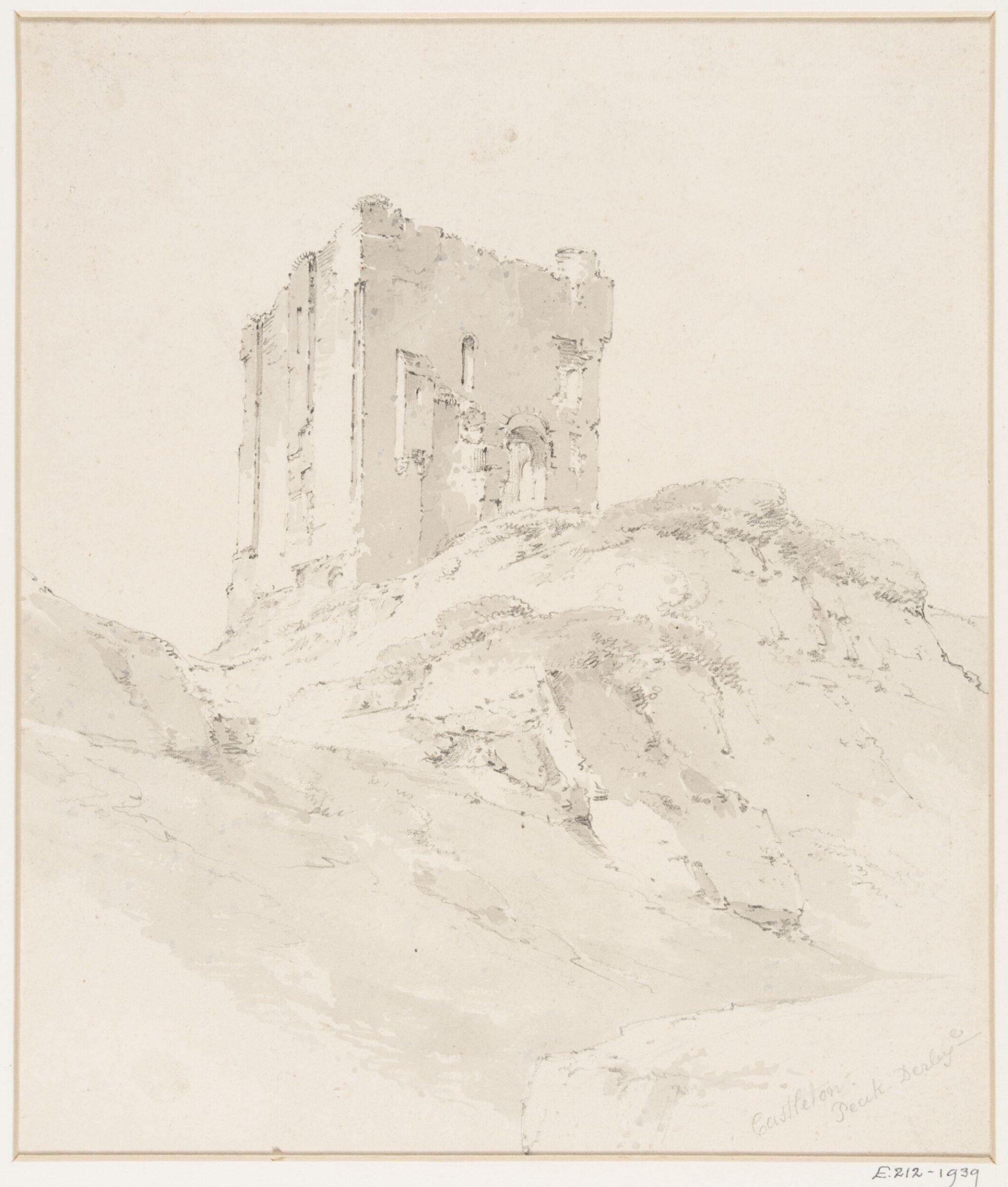 Castleton Peak, Derbyshire, Paul Sandby Munn, early 1800s