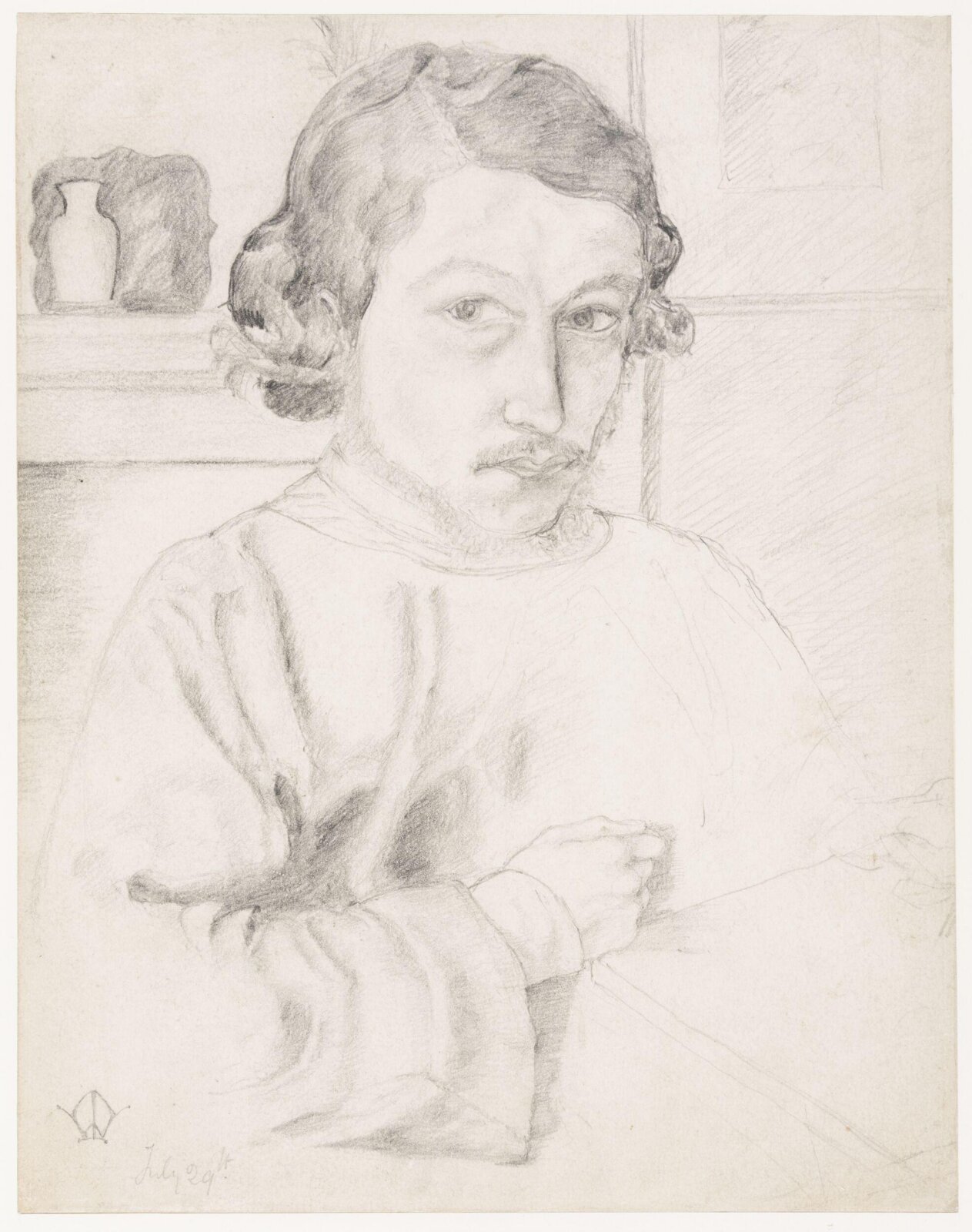 Self portrait, William Morris, 29 July 1856