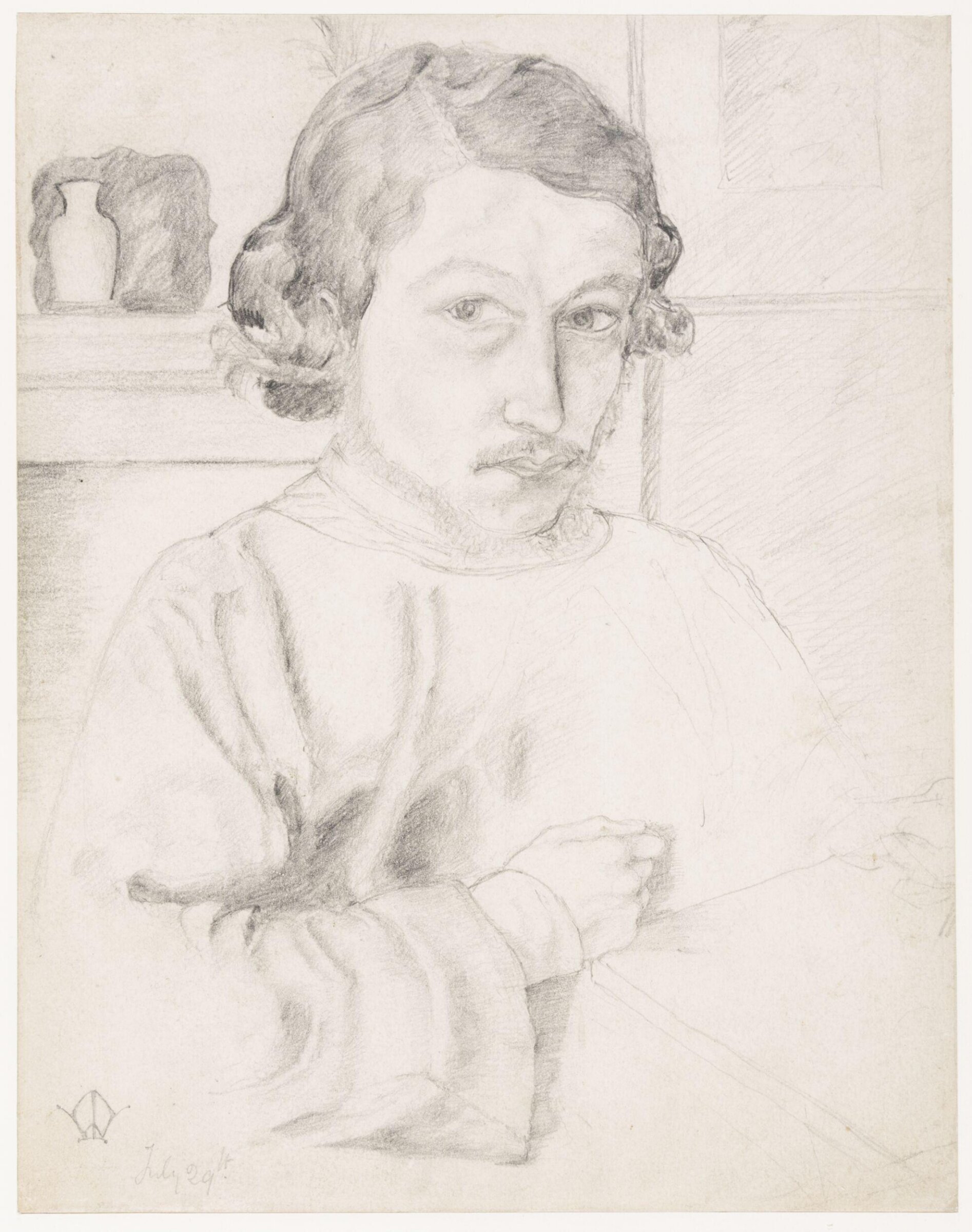 Self portrait, William Morris, 29 July 1856