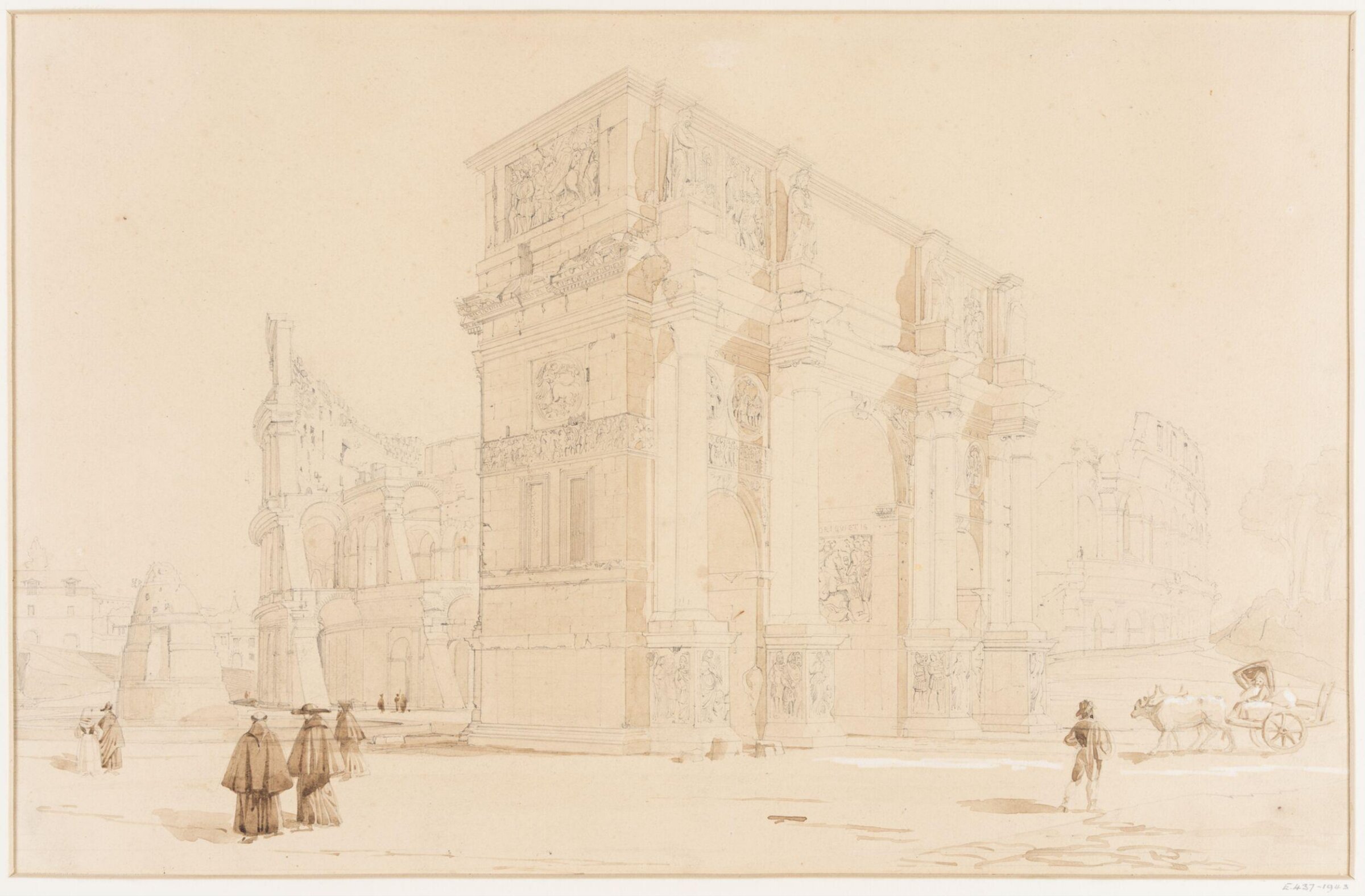 The Arch of Constantine and the Colosseum, George Belton Moore, c.1837