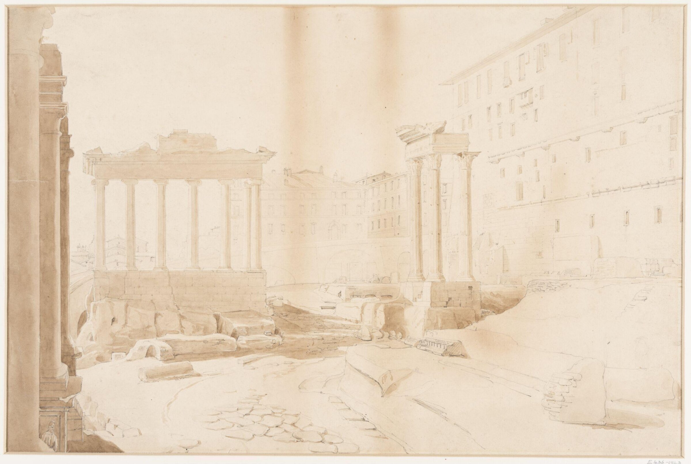 Temples of Saturn and Vespasian, Roman Forum, George Belton Moore, c.1837