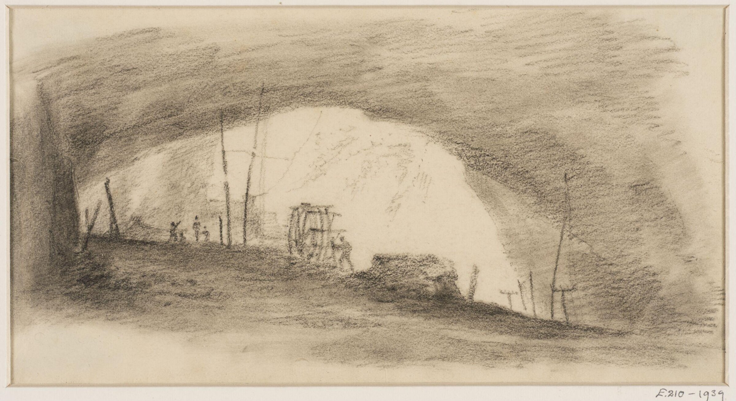 Interior of Peak Hole, Paul Sandby Munn, early 1800s