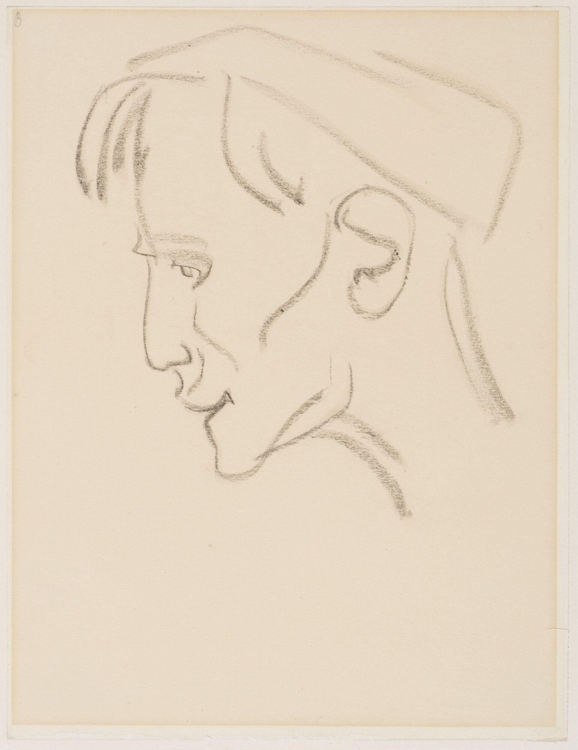 Head of man with cap, Henri Gaudier-Brzeska, ca. 1910-1915